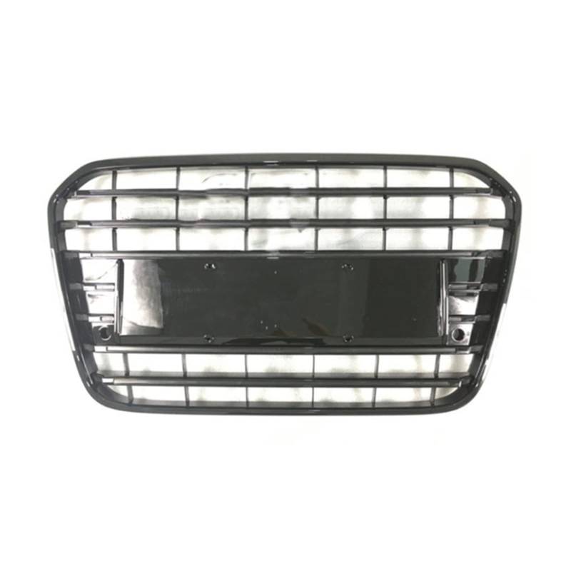 Kompatibel mit A6/S6 C7 2012–2015, Auto-Frontstoßstange, schwarzer Kühlergrill, Mittelgrill (kompatibel mit Typ S6), Auto-Styling-Zubehör(Chrome Emblem) von DSPLJQRYX
