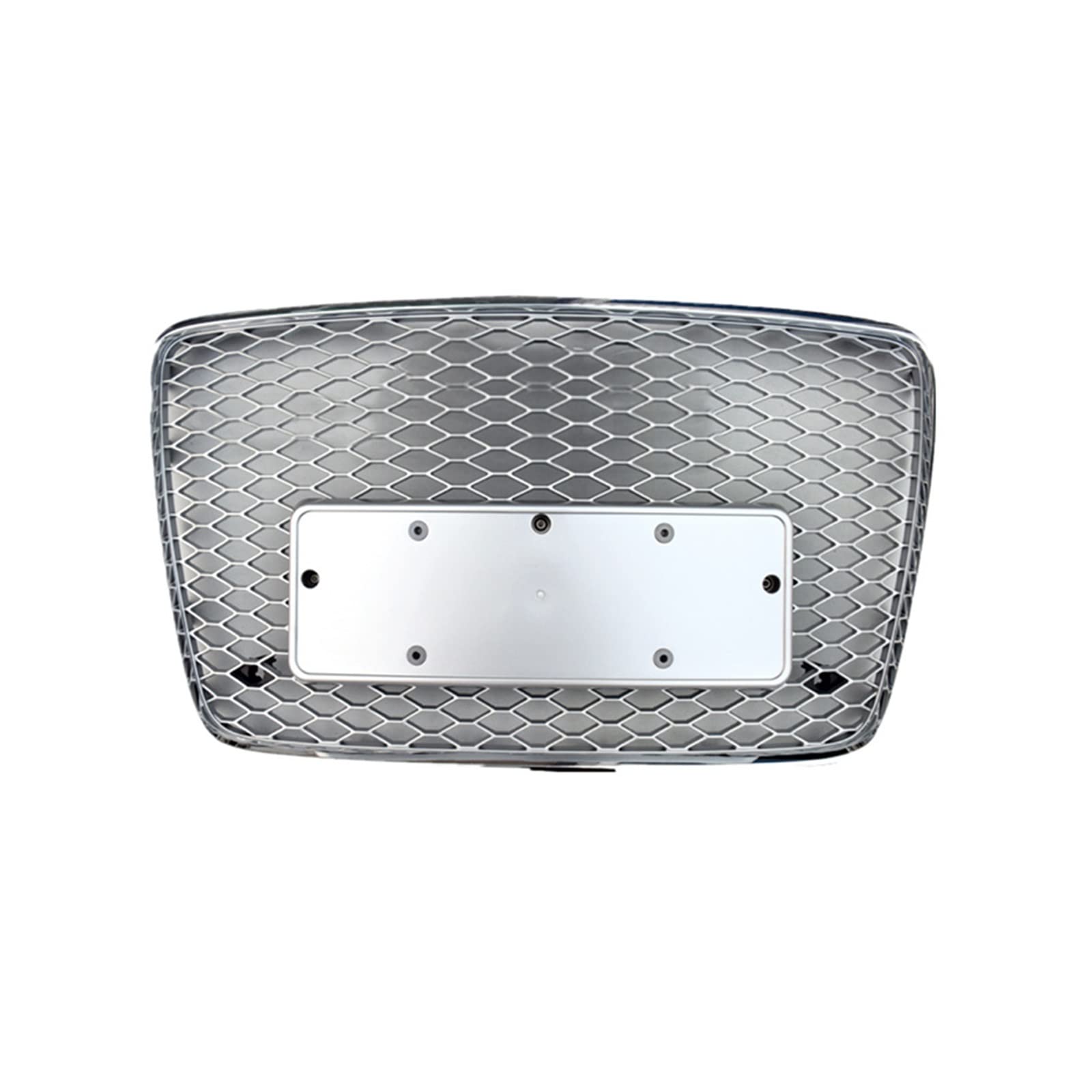 Kompatibel mit Q7/SQ7 2005 2006 2007 2008 2009 2010 2011 2012 2013 2014 2015 RSQ7 Auto-Frontstoßstangengrill Mittelplatte Oberer Grill(Silver Logo) von DSPLJQRYX