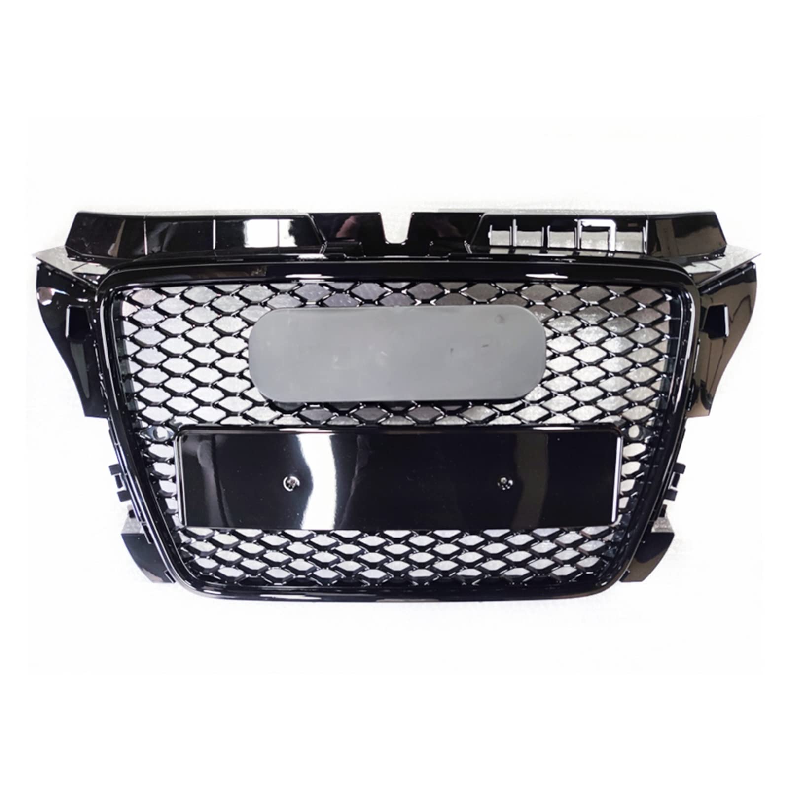 Kompatibel mit RS3 Style Front Sport Hex Mesh Honeycomb Hood Grill Gloss Black Kompatibel mit A3/S3 8P 2009 2010 2011 2012 2013(Black Emblem) von DSPLJQRYX
