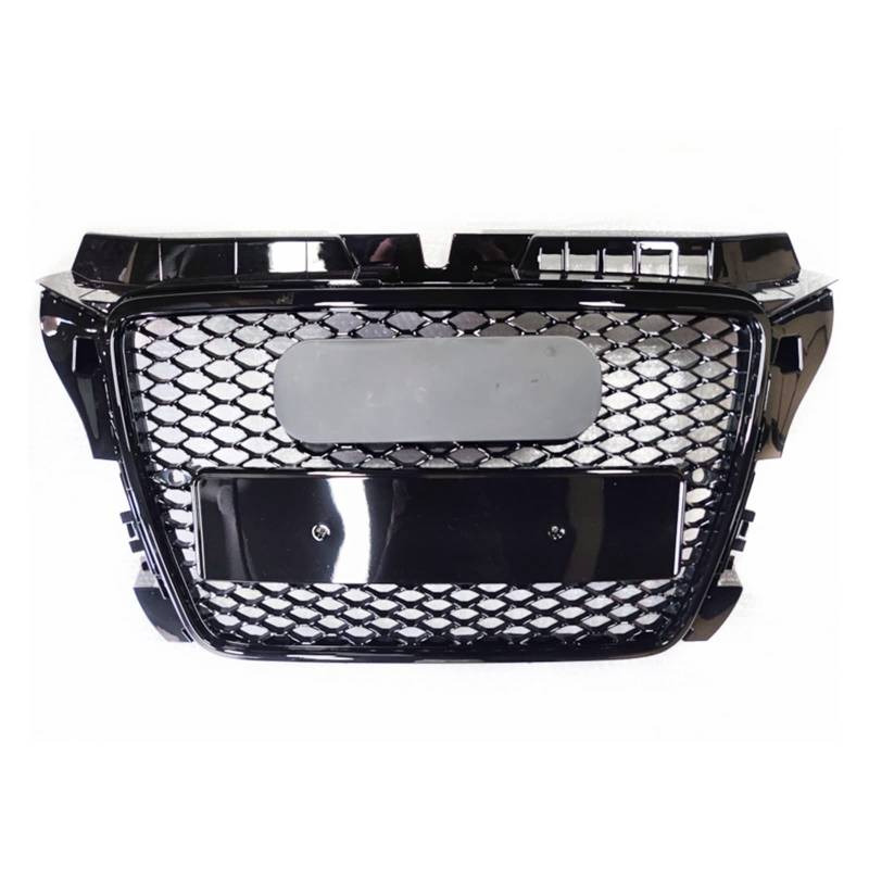 Kompatibel mit RS3 Style Front Sport Hex Mesh Honeycomb Hood Grill Gloss Black Kompatibel mit A3/S3 8P 2009 2010 2011 2012 2013(Chrome Emblem) von DSPLJQRYX