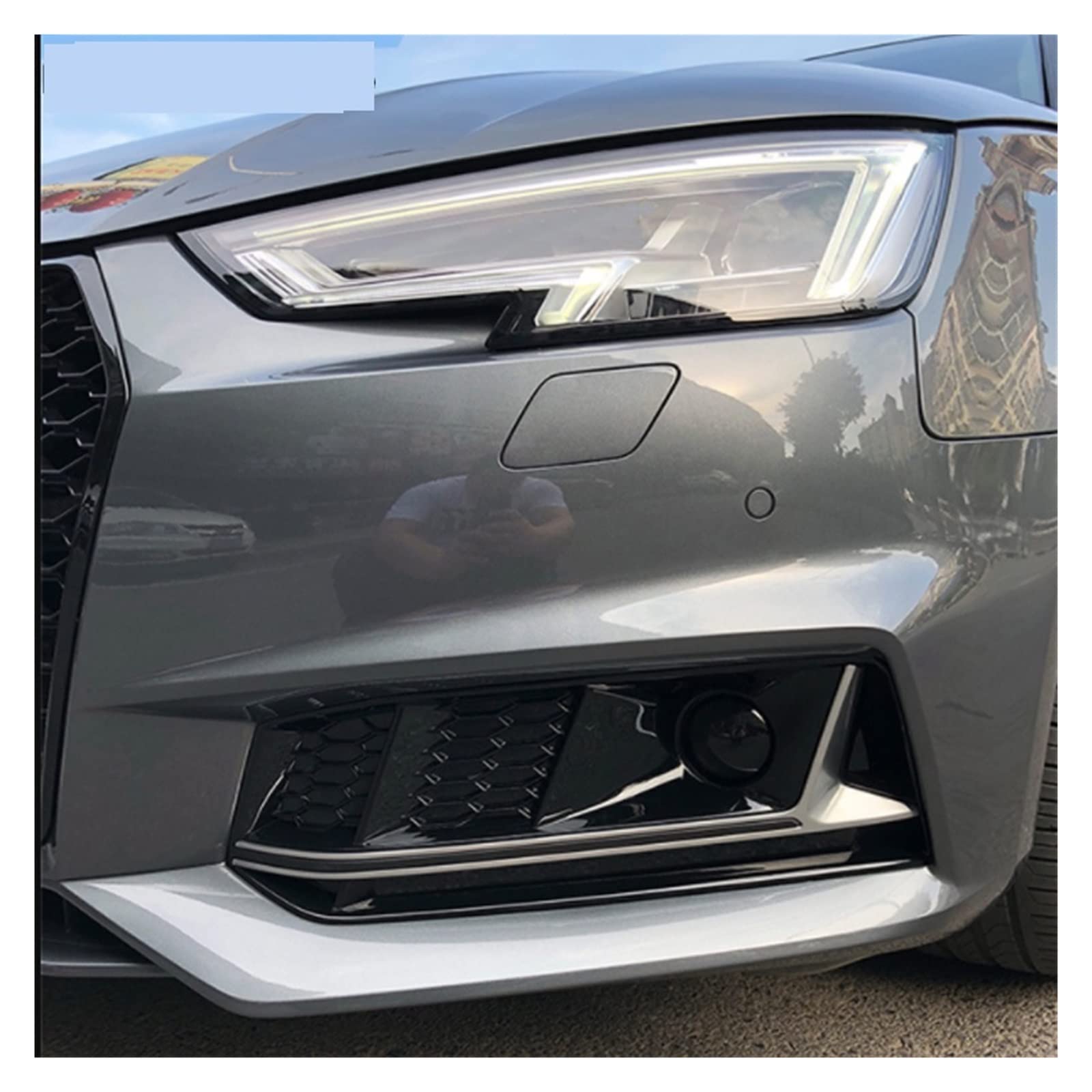S4 S-Line Nebelscheinwerferabdeckung, Nebelscheinwerfer-Renngitter, kompatibel mit S4 Sline B9 Sportstoßstange 2016–2018, Auto-Styling(M) von DSPLJQRYX