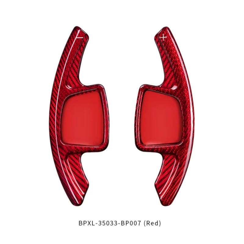 DSPOLIMV Kompatibel Mit A3 2021 Für A4 S4 A5 2020 2021 Carbonfaser-Auto-Styling-Lenkrad-Controller-Paddle-Shifter-Verlängerung Auto-Universal-Picks Lenkrad Schaltpaddel(Red Carbon Fiber) von DSPOLIMV