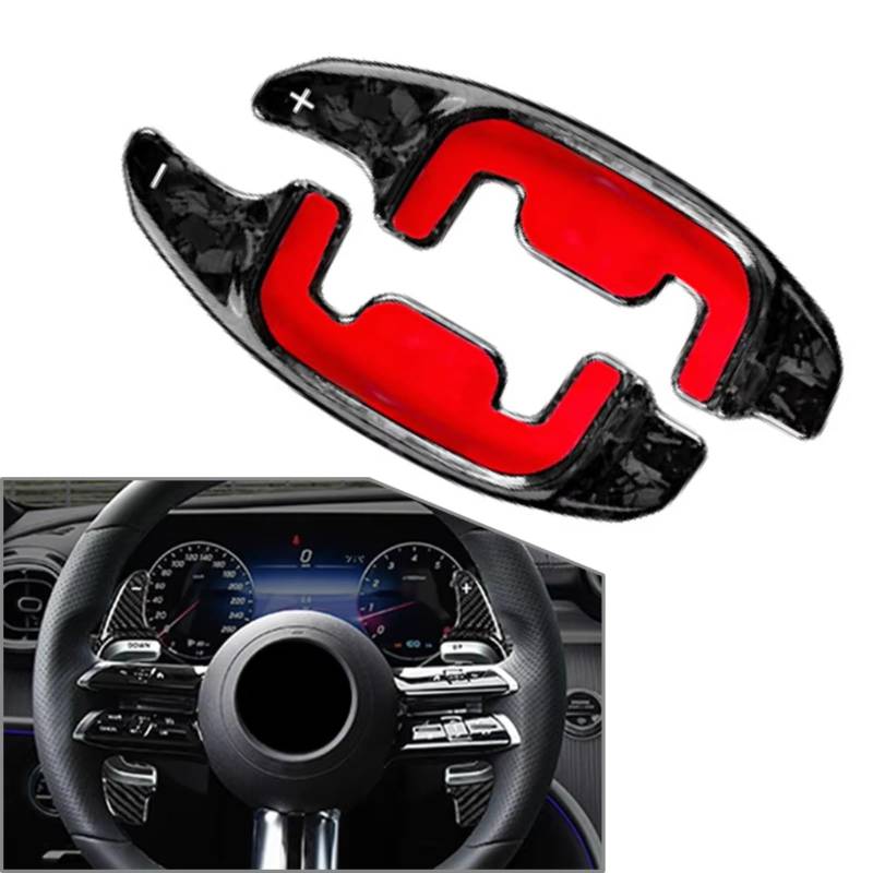 DSPOLIMV Kompatibel Mit Benz Für CLS53 E53 E63 GT50 GT53 SL55 2021 2022 2023 Auto-Lenkrad-Controller-Paddel-Verlängerungsschalthebel Auto-Universal-Picks Lenkrad Schaltpaddel(Forged Pattern) von DSPOLIMV