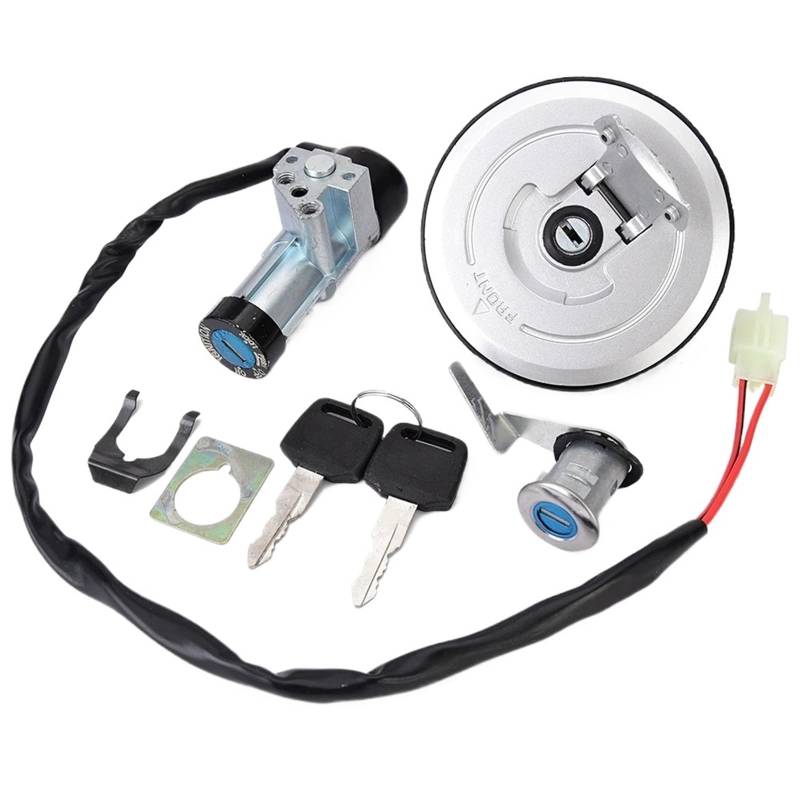 DSPOLIMV Kompatibel Mit CBF125 2009 2010 2011 2012 2013 Motorrad-Zündschalter, Tankdeckel-Sperrschlüsselsatz, Startschalterschlüssel, Sperrschlüssel 35010-KWF-950 Moto Bike-Zündschloss von DSPOLIMV