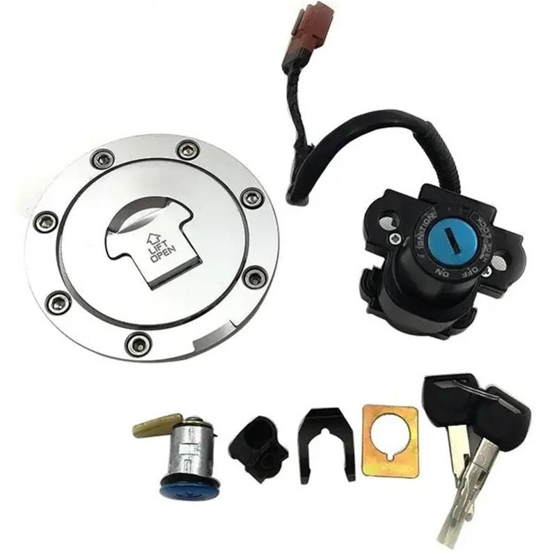 DSPOLIMV Kompatibel Mit CBR1000RR 2008 2009 2010 2011 Motorrad Zündung Tankdeckel Abdeckung Schlosssatz Schlüssel Startschalter Teile Kappenabdeckung Schlüsselzubehör Moto Bike-Zündschloss von DSPOLIMV