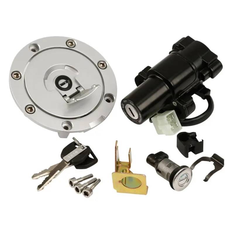 DSPOLIMV Kompatibel Mit CBR1100XX 1999 2000 2001 2002 2003 2004 2005 2006 Motorrad Zündung Startschalter Schlüssel Sperrdraht Buchse Schlüssel Montageabdeckung Moto Bike-Zündschloss von DSPOLIMV