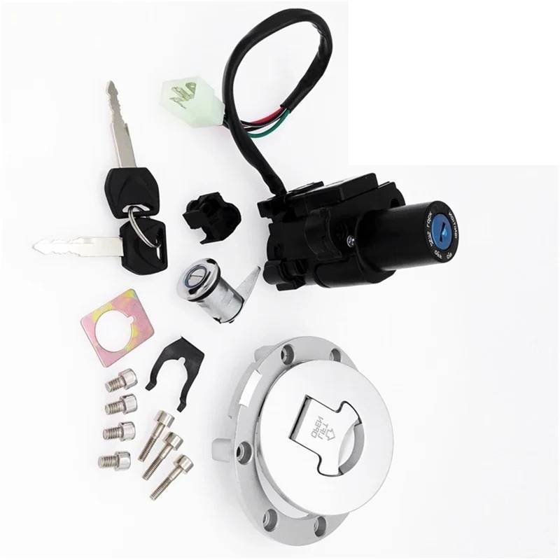 DSPOLIMV Kompatibel Mit CBR929 2001 2002 Motorrad Zündung Startschalter Schlüssel Sperrdraht Startschalter Teile Abdeckung Sockelschlüssel Montagezubehör Moto Bike-Zündschloss von DSPOLIMV