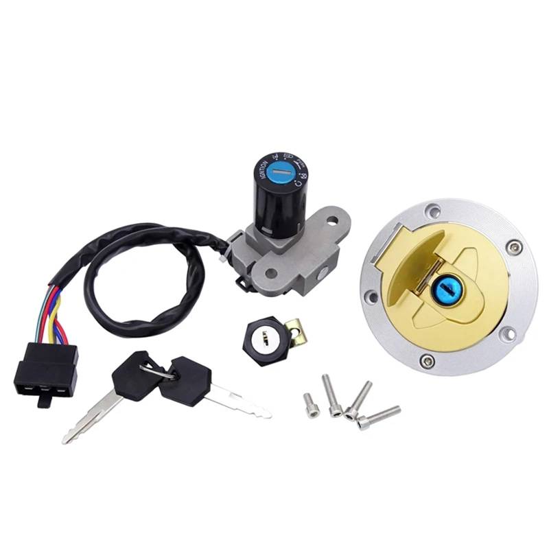 DSPOLIMV Kompatibel Mit Ducati Für ST2 1998 1999 2000 2001 2002 2003 Motorrad-Zündschloss-Sperrschlüssel-Set, Kappe, Tankdeckel-Abdeckung, Sperrschlüssel-Schloss-Set Moto Bike-Zündschloss von DSPOLIMV