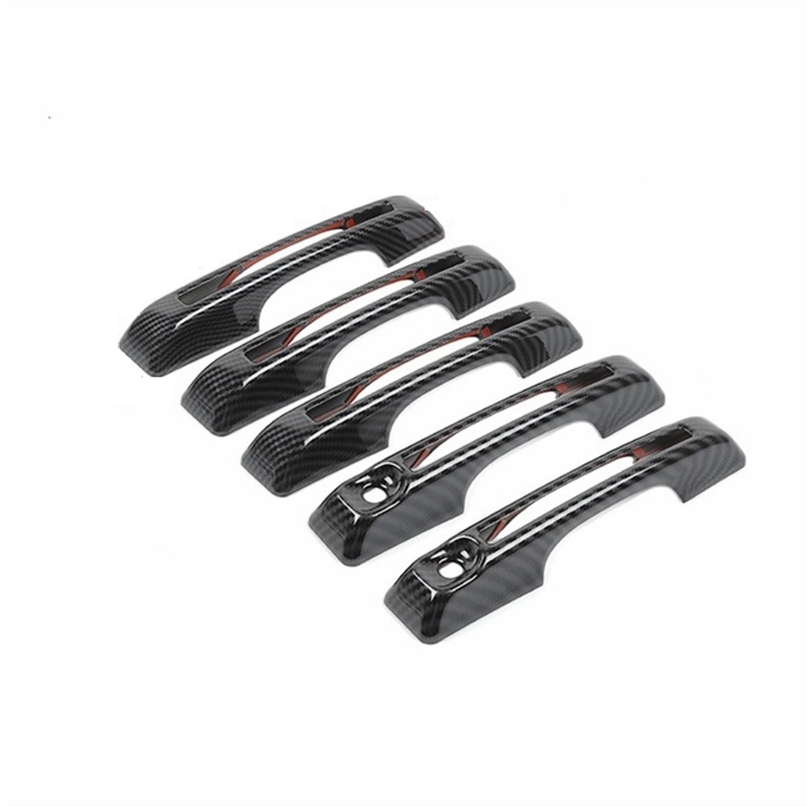 DSPOLIMV Kompatibel Mit Ford Für Bronco 2021 2022 2023 2024 Autotürgriffabdeckung Autozubehör Auto Außentürgriff Dekorationsschale Auto Außentürgriffe Blenden(Carbon Fiber 5 pcs) von DSPOLIMV