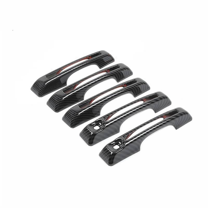 DSPOLIMV Kompatibel Mit Ford Für Bronco 2021 2022 2023 2024 Autotürgriffabdeckung Autozubehör Auto Außentürgriff Dekorationsschale Auto Außentürgriffe Blenden(Carbon Fiber 5 pcs) von DSPOLIMV
