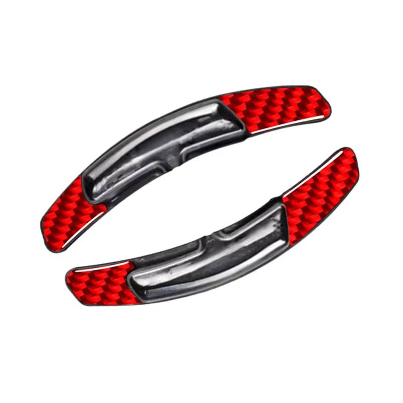 DSPOLIMV Kompatibel Mit Porsche Für Macan 2014–2021 Für Cayenne 2015–2023 Auto-Styling Innenteile Lenkrad-Controller-Pad Dle-Verlängerungsschalthebel Lenkrad Schaltpaddel(Carbon Fiber Red) von DSPOLIMV