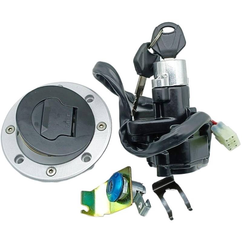 DSPOLIMV Kompatibel Mit Suzuki Für GSXR600 2001 2002 2003 Motorrad-Zündungsstartschalterschlüssel Sperrdraht-Buchsenschlüsselbaugruppe Startschalter-Teileabdeckung Moto Bike-Zündschloss von DSPOLIMV