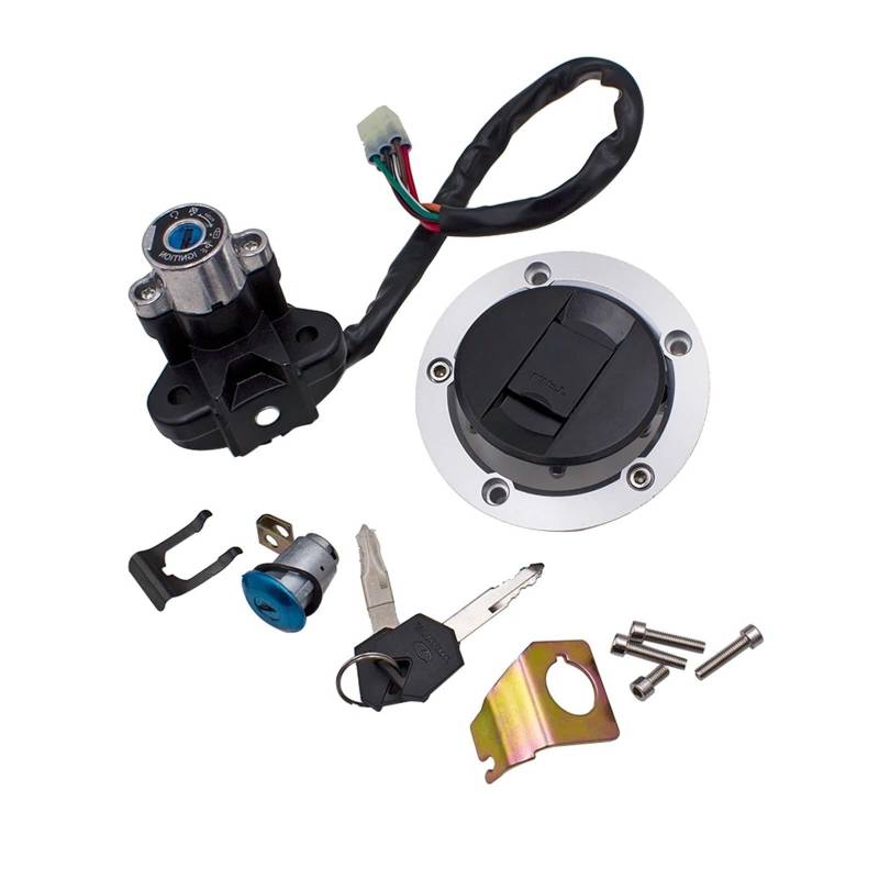 DSPOLIMV Kompatibel Mit Suzuki Für SV1000S 2003 2004 2005 2006 2007 2008 Zündschloss Sperre Tankdeckel Schlüsselsatz Startschalter Teile Zubehör Abdeckung Moto Bike-Zündschloss von DSPOLIMV
