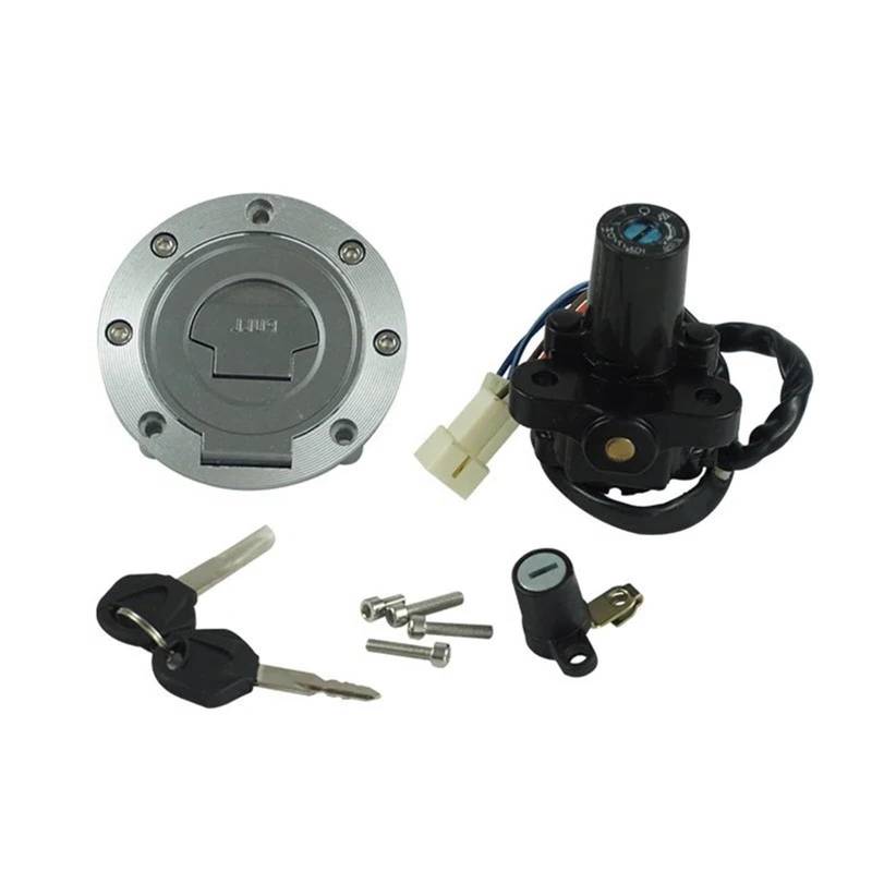 DSPOLIMV Kompatibel Mit YZF-R1 1998 1999 2000 2001 2002 2003 Motorrad-Zündstartschalterteile Tankdeckel-Schlüsselabdeckung Gerätezubehörabdeckung Moto Bike-Zündschloss von DSPOLIMV
