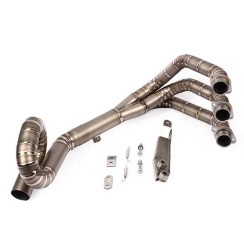 DSPOLIMV Motorrad Auspuffrohr Kompatibel Mit FZ-09 Für FJ09 2015 2016 2017 2018 2019 2020 Motorradzubehör Auspuff-Motorradsysteme Slip-On-Front-Link-Rohrbogen(Type D) von DSPOLIMV