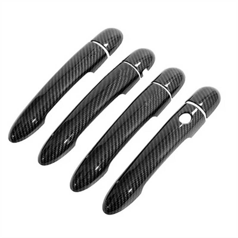 DSWILNV Auto Seitentürgriffabdeckung Kompatibel Mit Für Clio 3 2005 2006 2007 2008 2009 2010 2011 2012 2013 2014 Auto-Außentürgriffabdeckung Styling Außenteile(Black,1 Button 4 Door) von DSWILNV