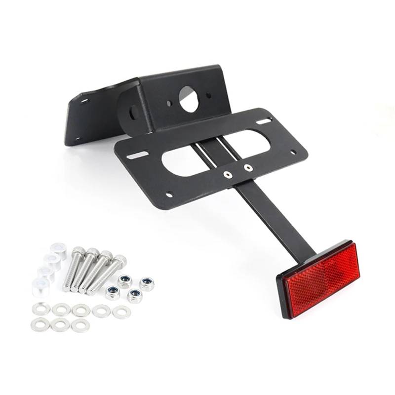 DSWILNV Kennzeichenhalter Motorrad Für Grom Für MSX125 2013 2014 2015 Motorrad-Hinterrad-Kennzeichenhalter-Heckrahmenhalterung Mit Leichtem Kotflügel(with Reflector) von DSWILNV