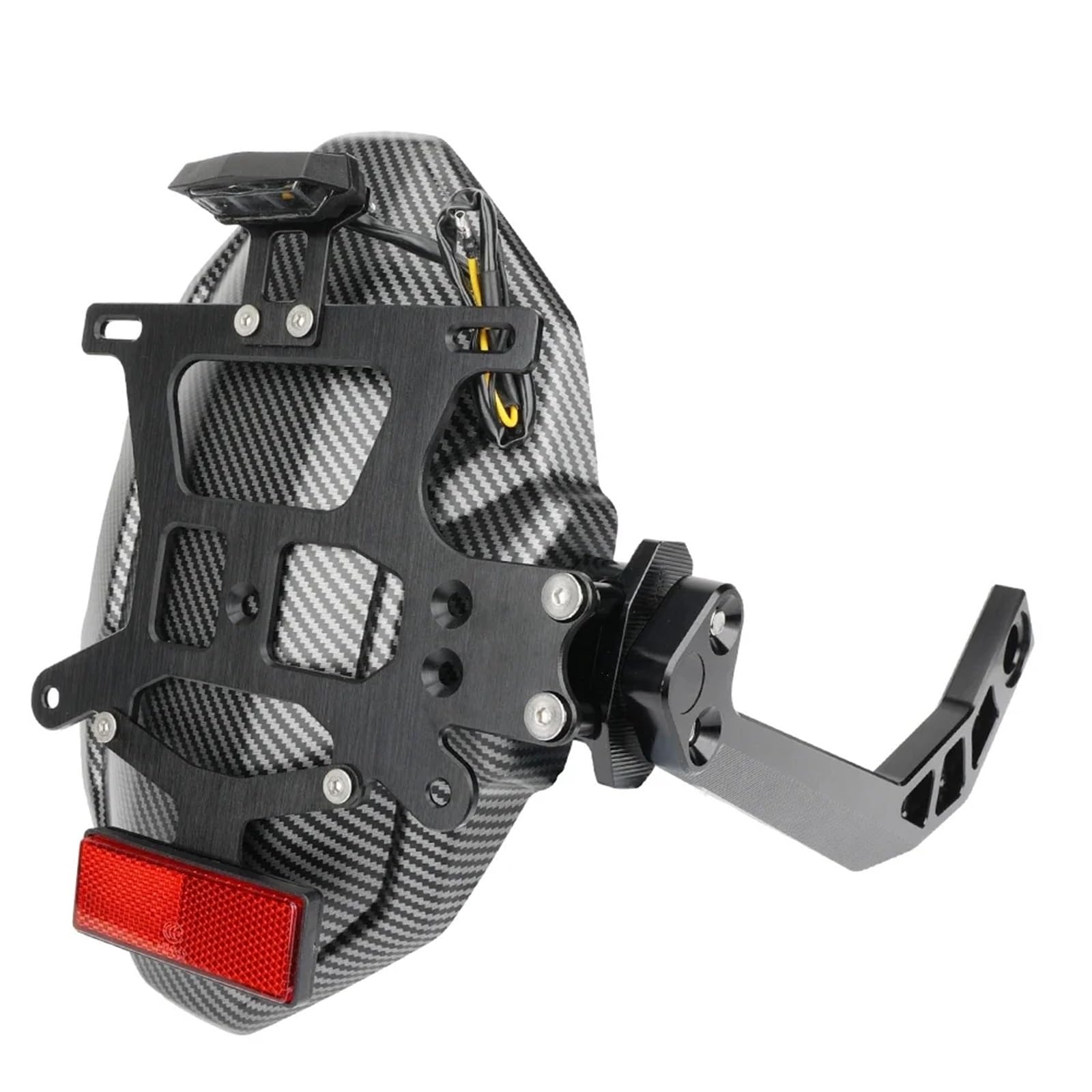 DSWILNV Kennzeichenhalter Motorrad Für X-ADV750 Für V1 2017-2020 Für V2 Für Forza 750 2018-2023 Hinteres Kotflügelrad Für Spritzschutz Kotflügel Kennzeichenrahmen(Carbon Fiber) von DSWILNV
