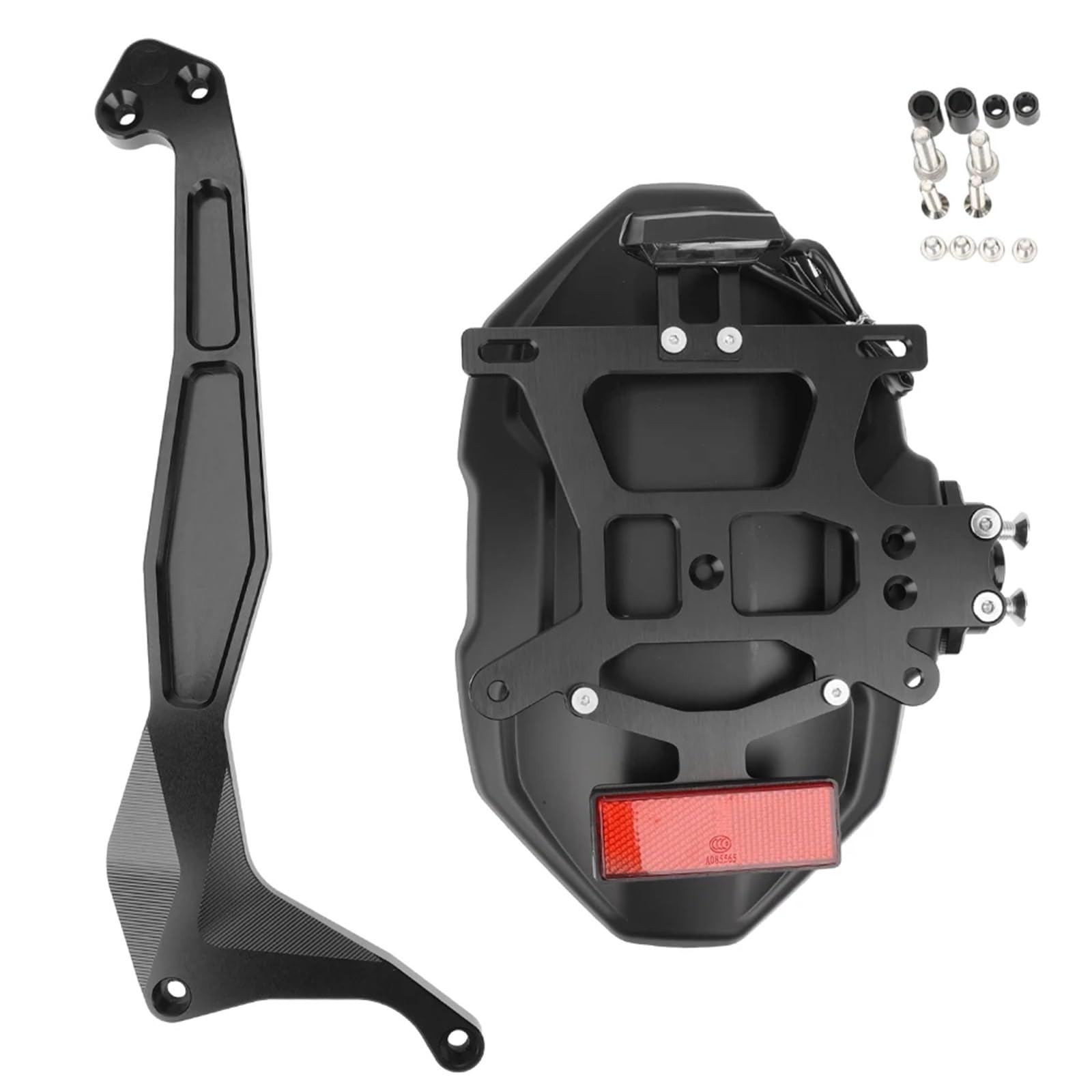 DSWILNV Kennzeichenhalter Motorrad Für Z1000 2014-2023 Motorrad-Kotflügel Hinteres Kotflügelrad Für Spritzschutz, Kotflügel Mit Leichtem Kennzeichenrahmen-Ersatzsatz(Black) von DSWILNV