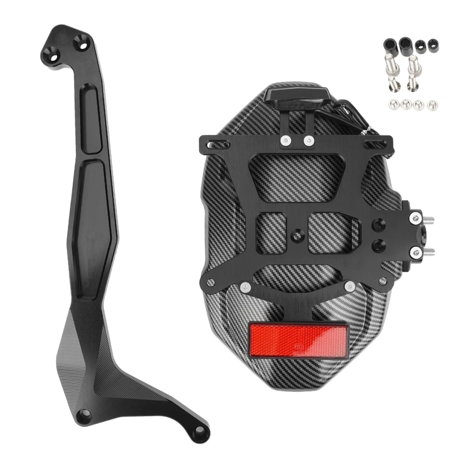 DSWILNV Kennzeichenhalter Motorrad Für Z1000 2014-2023 Motorrad-Kotflügel Hinteres Kotflügelrad Für Spritzschutz, Kotflügel Mit Leichtem Kennzeichenrahmen-Ersatzsatz(Carbon Fiber) von DSWILNV