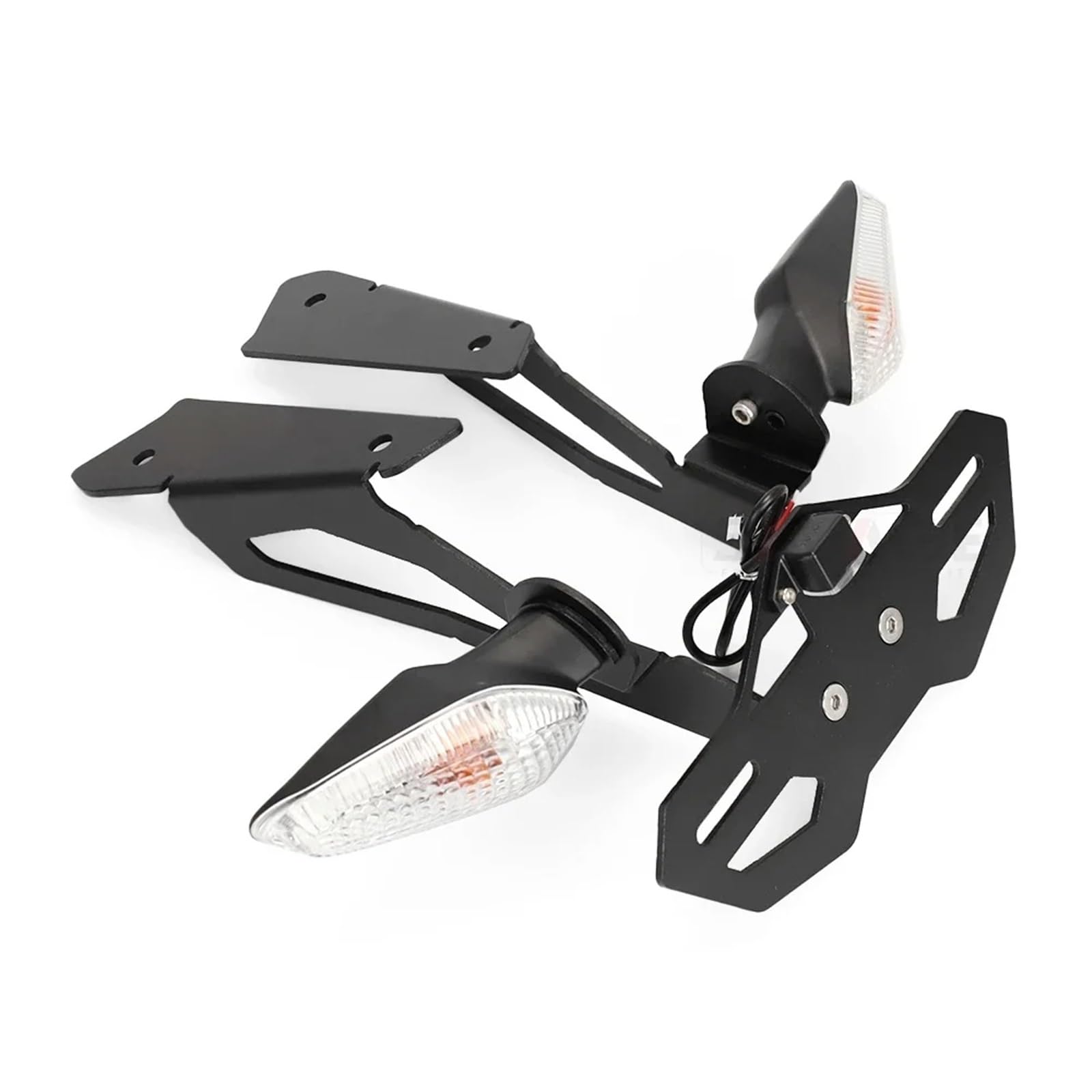 DSWILNV Kennzeichenhalter Motorrad Kompatibel Mit Ducati Für Monster 659 821 Für Stealth 2018-2021 Für 797 Für Plus Für 1200 Für S Für R 2017-2021 Nummernschildhalter(A ClearLight Bracket) von DSWILNV