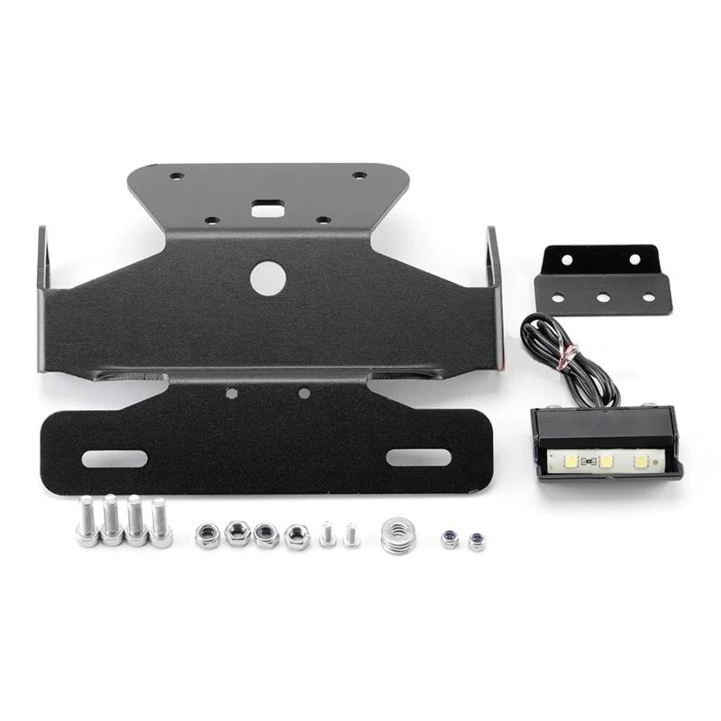 DSWILNV Kennzeichenhalter Motorrad Kompatibel Mit Für Ninja Für EX250R Für 250R 2008-2012 Motorrad Einstellbare Kennzeichenrahmenhalterung von DSWILNV