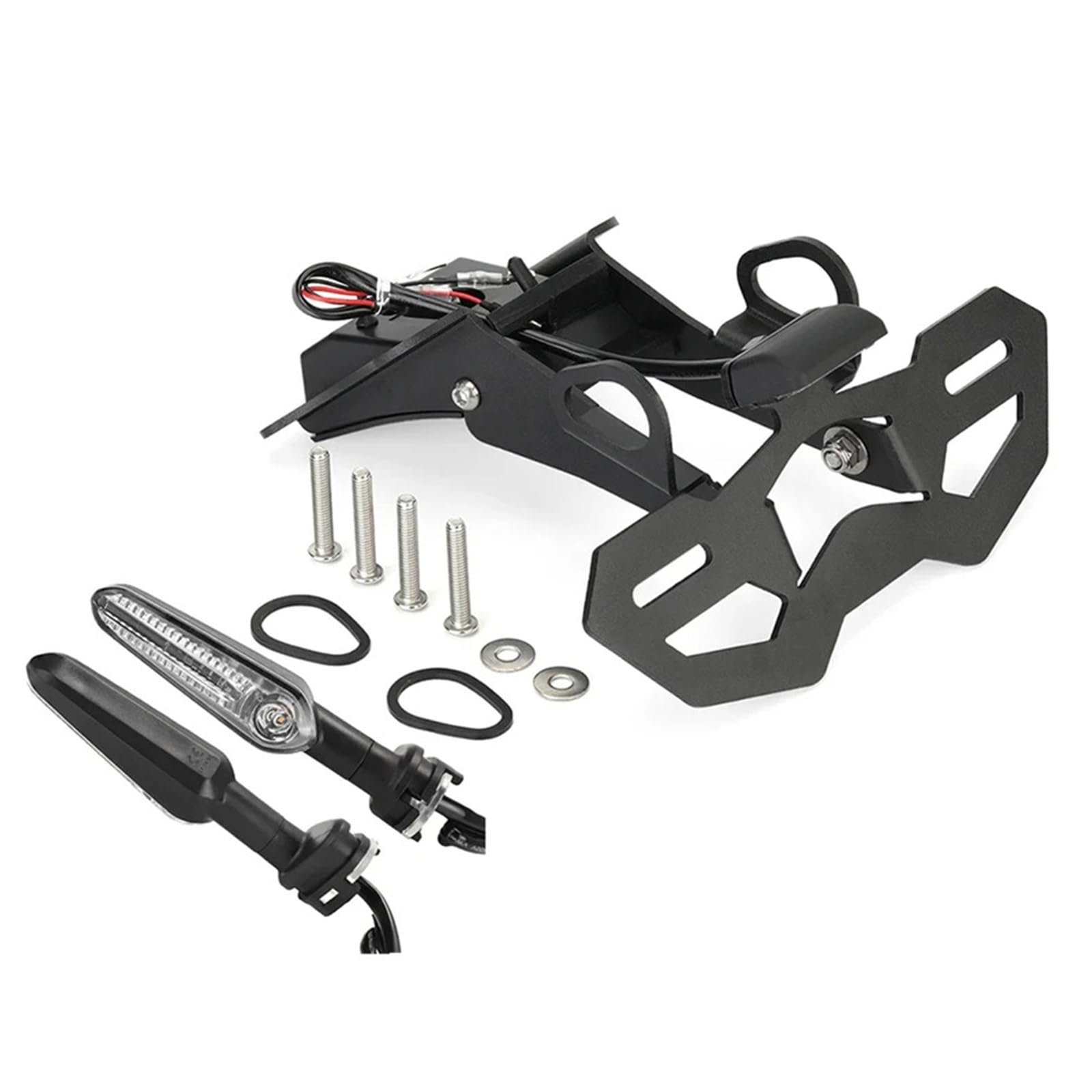DSWILNV Kennzeichenhalter Motorrad Kompatibel Mit MT-09 Für SP 2021-2023 Motorrad-Kotflügel Eliminate Zubehör Verstellbarer Kennzeichenhalter Mit Lichtschwanz Ordentlich(Light and Holder B) von DSWILNV