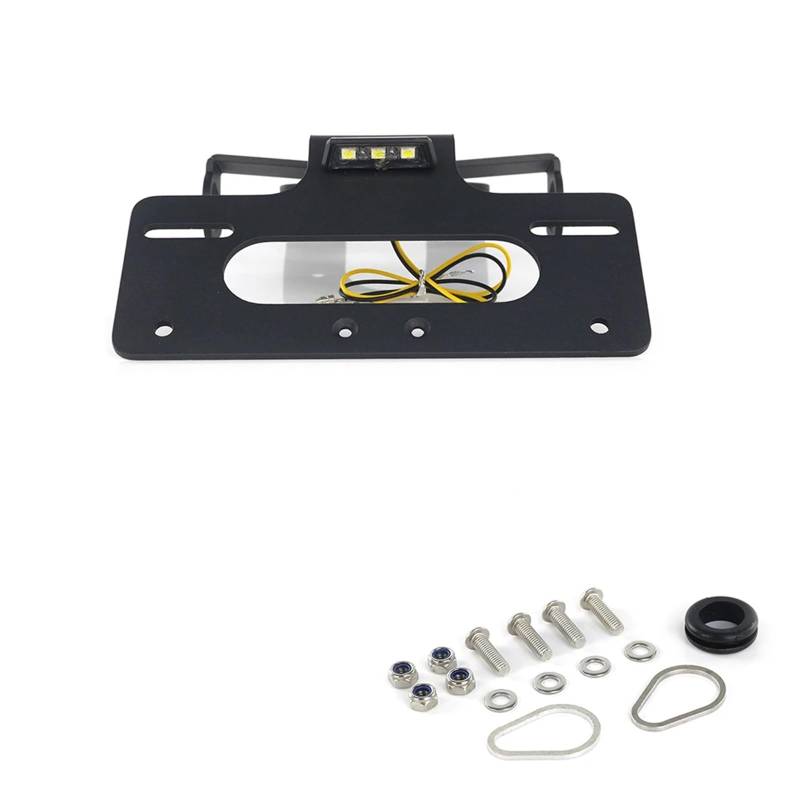 DSWILNV Kennzeichenhalter Motorrad Kompatibel Mit XSR-125 2021 2022 2023 2024 Motorrad-Kennzeichenhalter Hinten Kennzeichenhalter Heckklappe Kotflügel-Entfernungsset Mit Licht(with Reflector) von DSWILNV