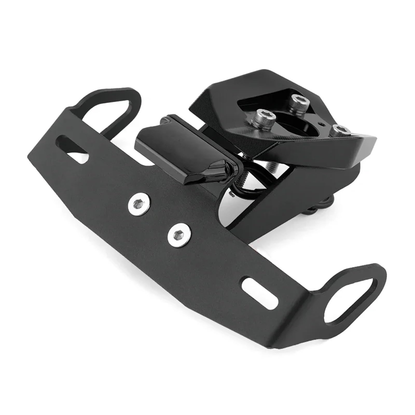 DSWILNV Kennzeichenhalter Motorrad Kompatibel Mit YZFR1 Für YZFR1M 2015–2024 Für YZFR1S 2016–2024 Motorradzubehör Tail Tidy Fender Eliminate Kennzeichenhalter Mit Licht(Black) von DSWILNV