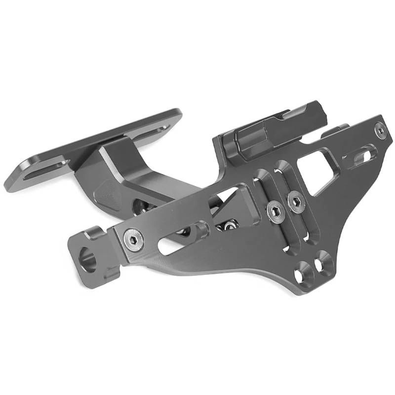 DSWILNV Kennzeichenhalter Motorrad Kompatibel Mit Yamaha Für XMAX125 Für XMAX200 Für XMAX250 Für XMAX300 Für XMAX400. Kennzeichenhalter Hinten Mit Rücklichthalterung(Gray) von DSWILNV
