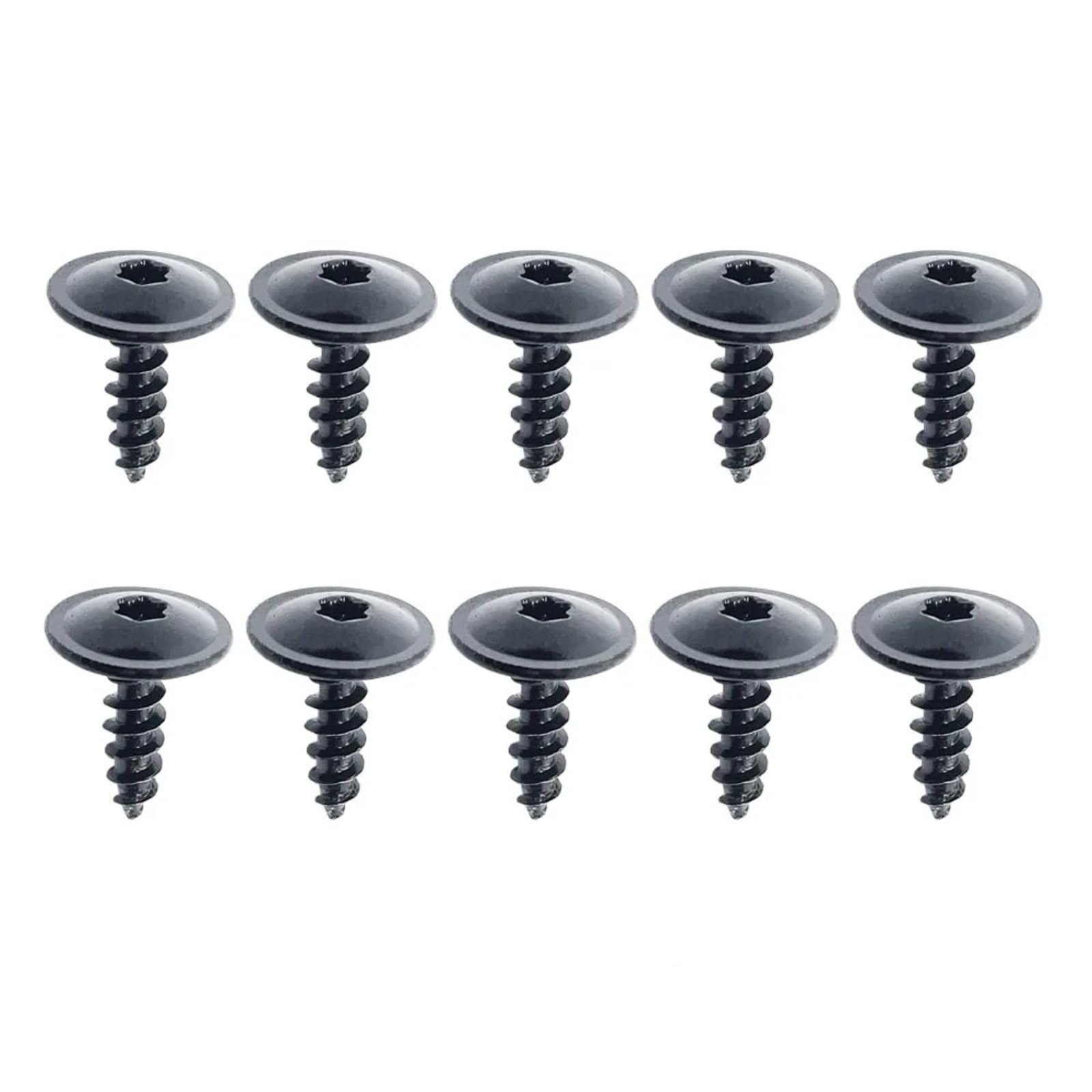DSWILNV Motorrad Schrauben 10 Stück General Parts Schwarze Selbstschneidende Innensechsrundschrauben M4.8 Mit Großem Kopf Für Auto-Motorrad-Stoßfänger-Kotflügel-Motorschutz(10pcs) von DSWILNV