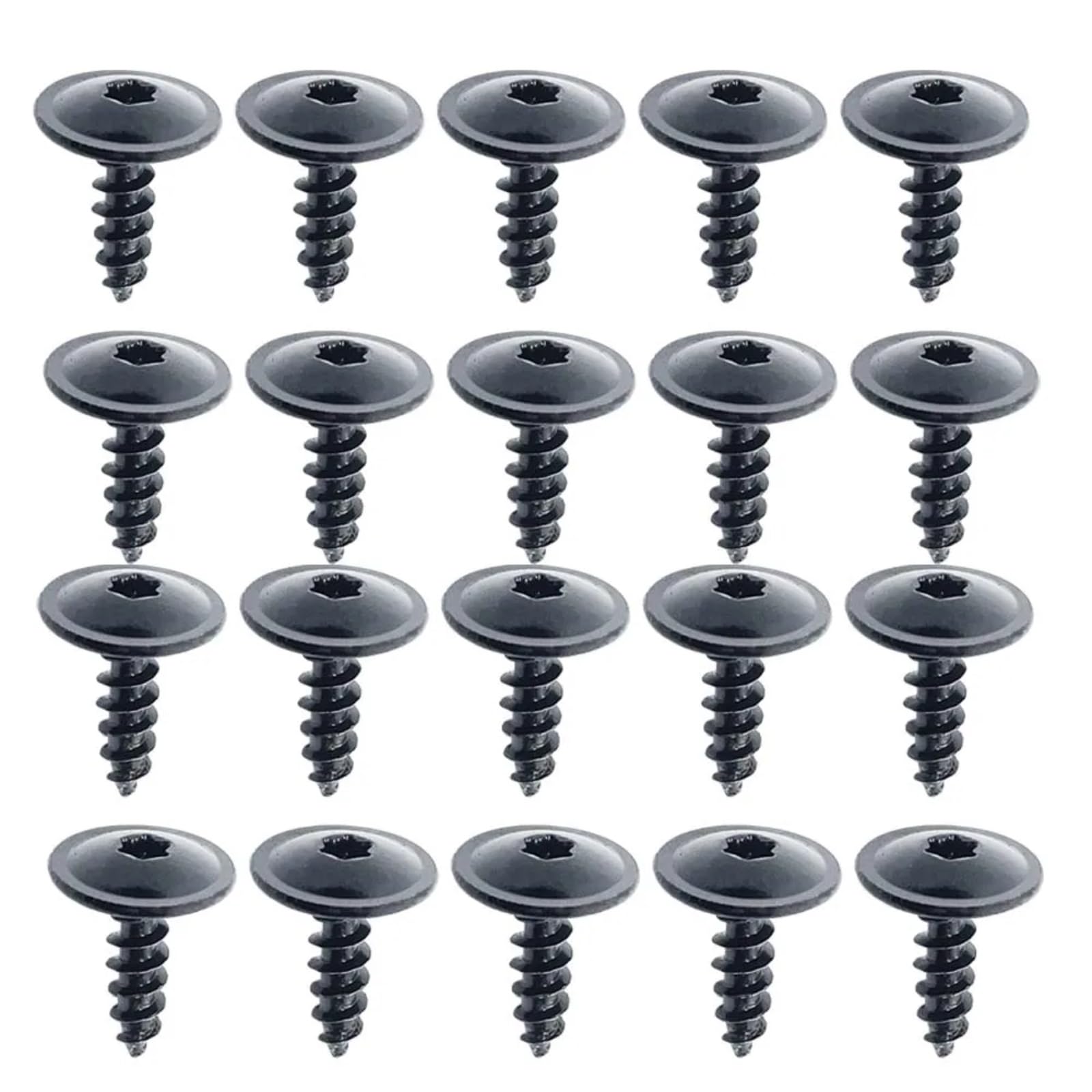 DSWILNV Motorrad Schrauben 10 Stück General Parts Schwarze Selbstschneidende Innensechsrundschrauben M4.8 Mit Großem Kopf Für Auto-Motorrad-Stoßfänger-Kotflügel-Motorschutz(20pcs) von DSWILNV