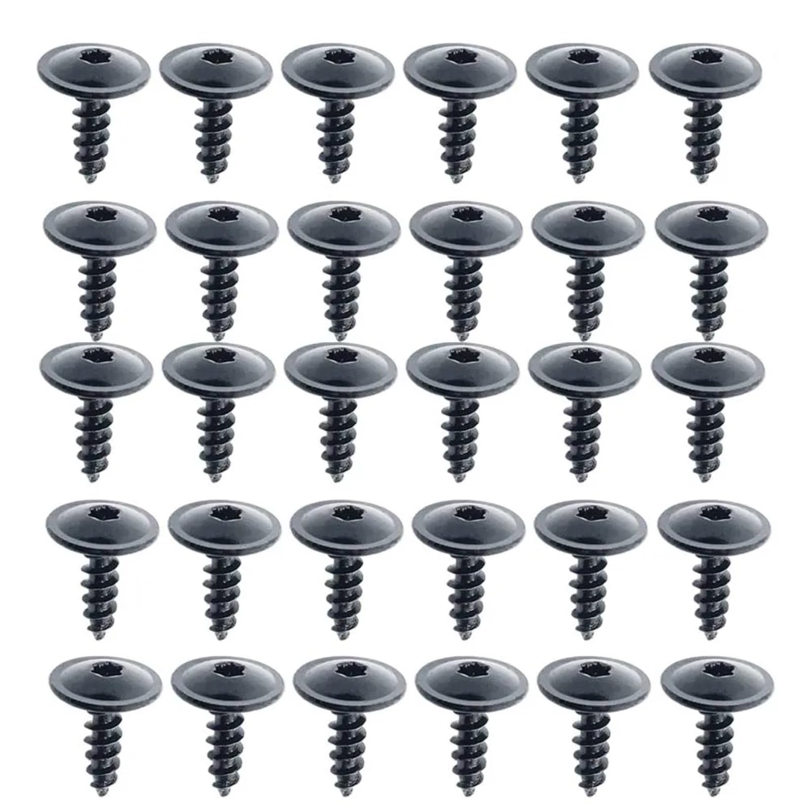 DSWILNV Motorrad Schrauben 10 Stück General Parts Schwarze Selbstschneidende Innensechsrundschrauben M4.8 Mit Großem Kopf Für Auto-Motorrad-Stoßfänger-Kotflügel-Motorschutz(30pcs) von DSWILNV