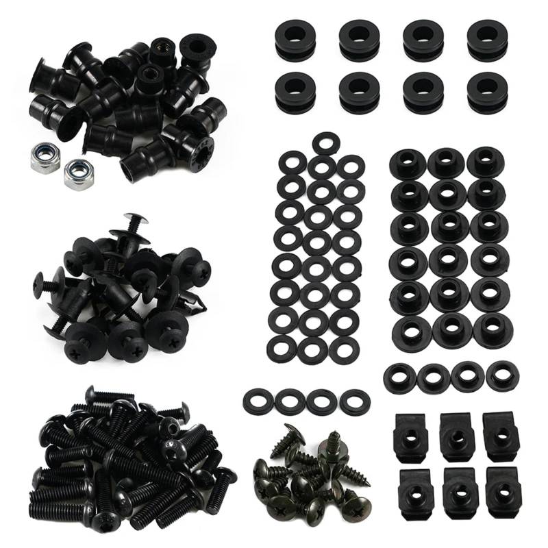 DSWILNV Motorrad Schrauben Für CBR1000RR 2008-2011 Windschutzscheiben-Wellenmuttern Schrauben Clips Unterlegscheiben Ösen Dichtungen Motorrad-Komplettverkleidung Für Bolzensatz von DSWILNV