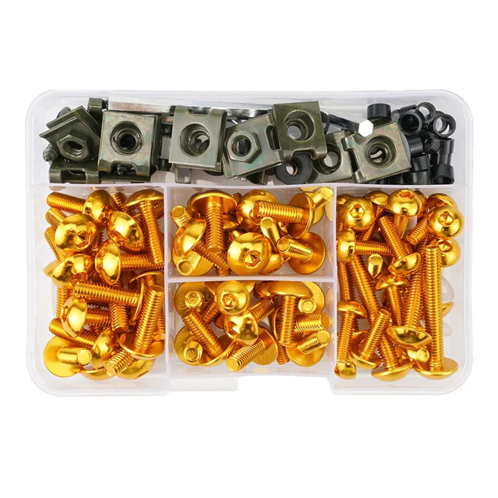 DSWILNV Motorrad Schrauben Für CBR954RR Für CBR1000RR 177PCS Motorrad Verkleidung Schrauben Verschluss Clip Schraube Motorrad Batterie Terminal Schrauben(Yellow) von DSWILNV