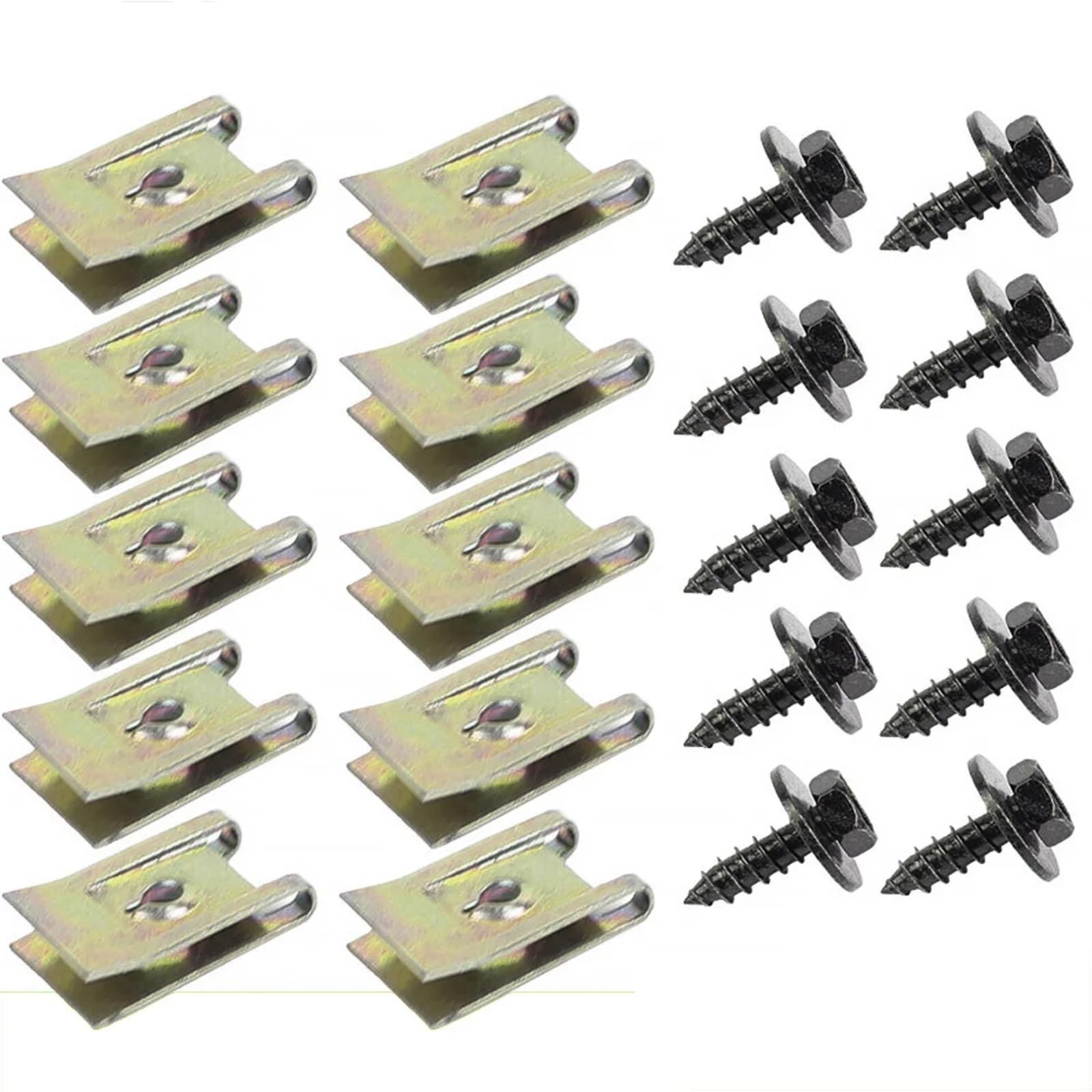 DSWILNV Motorrad Schrauben Für E21 E30 E46 Motorrad Verkleidung Für Bolzen Sortiment Kit Auto Chassis Fender Bumper Körper Unterboden Für Kreuz Unterlegscheiben U Clips(10 Sets) von DSWILNV