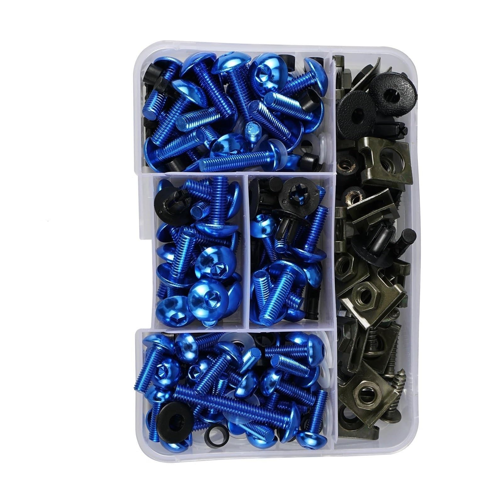 DSWILNV Motorrad Schrauben Für VFR750R Für RC30 1990 Motorrad Schrauben Schrauben Muttern Automotive Teile Motorrad Körper Schraube Mutter Verkleidung Für Bolzen Kit 177 Stücke(Blue) von DSWILNV