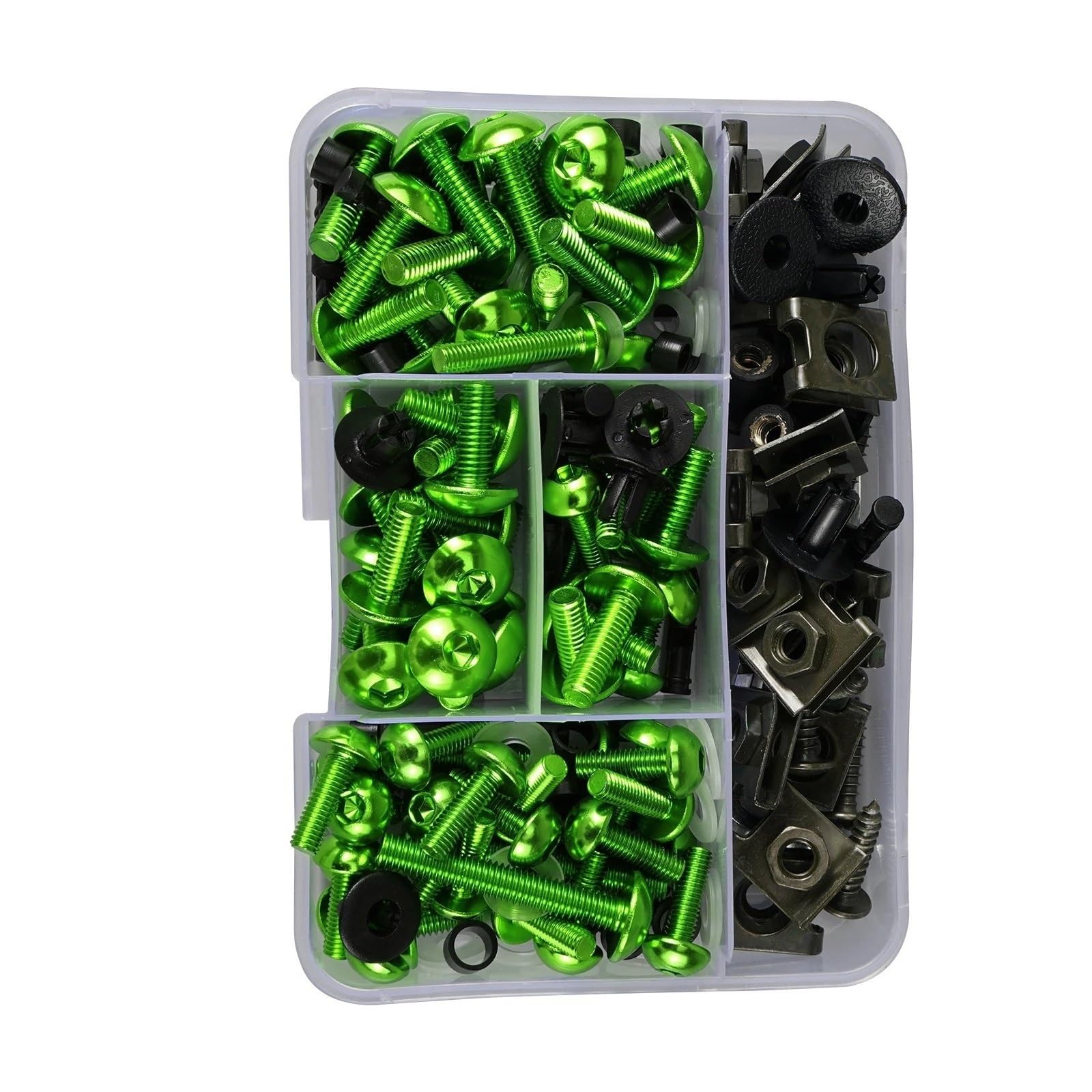 DSWILNV Motorrad Schrauben Für VFR750R Für RC30 1990 Motorrad Schrauben Schrauben Muttern Automotive Teile Motorrad Körper Schraube Mutter Verkleidung Für Bolzen Kit 177 Stücke(Green) von DSWILNV