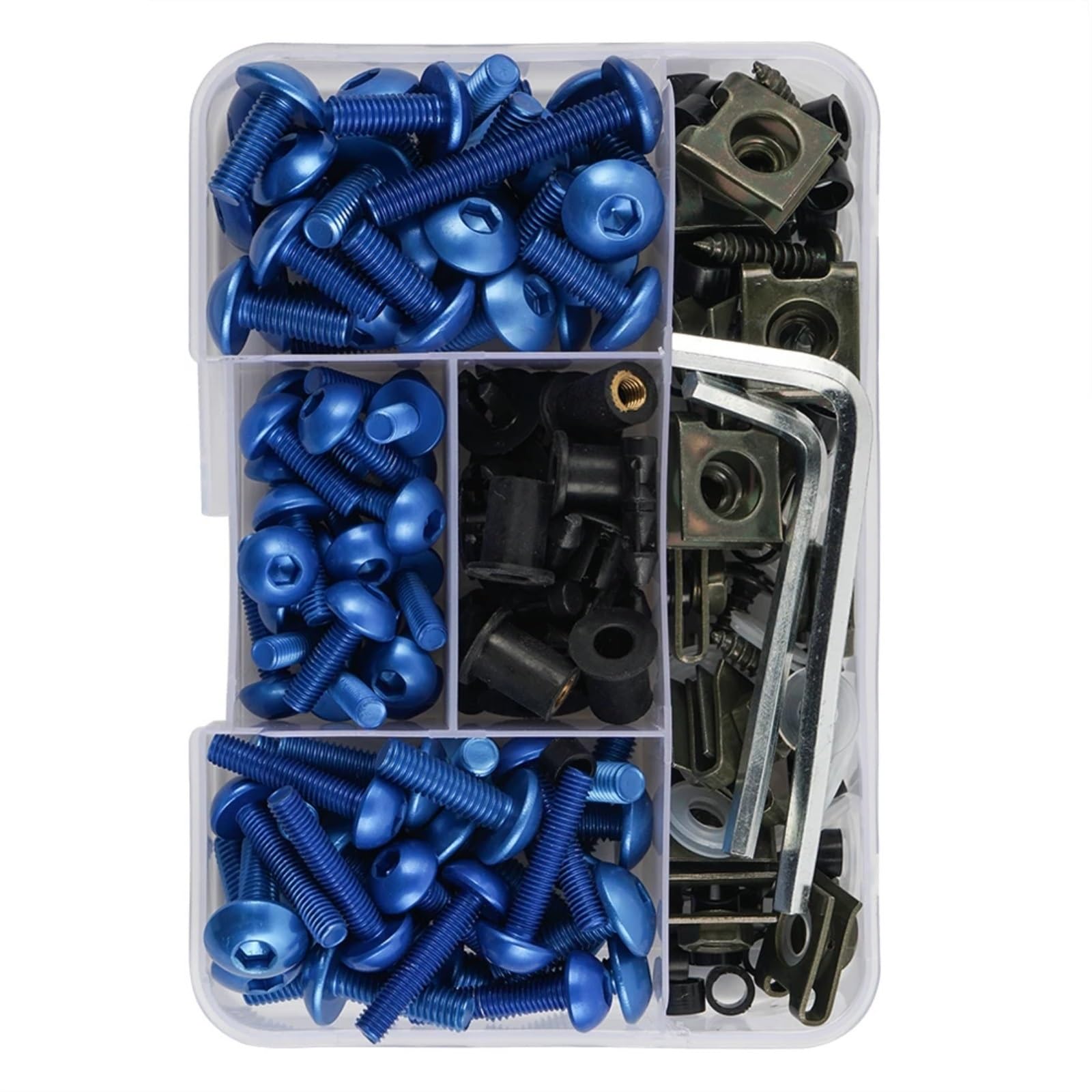 DSWILNV Motorrad Schrauben Kompatibel Mit Aprilia Für Rsv4 Für Factory Aprc Abs 2013–2015. Motorradschrauben Motorhauben, Motorrad-Karosserieschrauben, Verkleidungsschrauben-Set(Blue) von DSWILNV