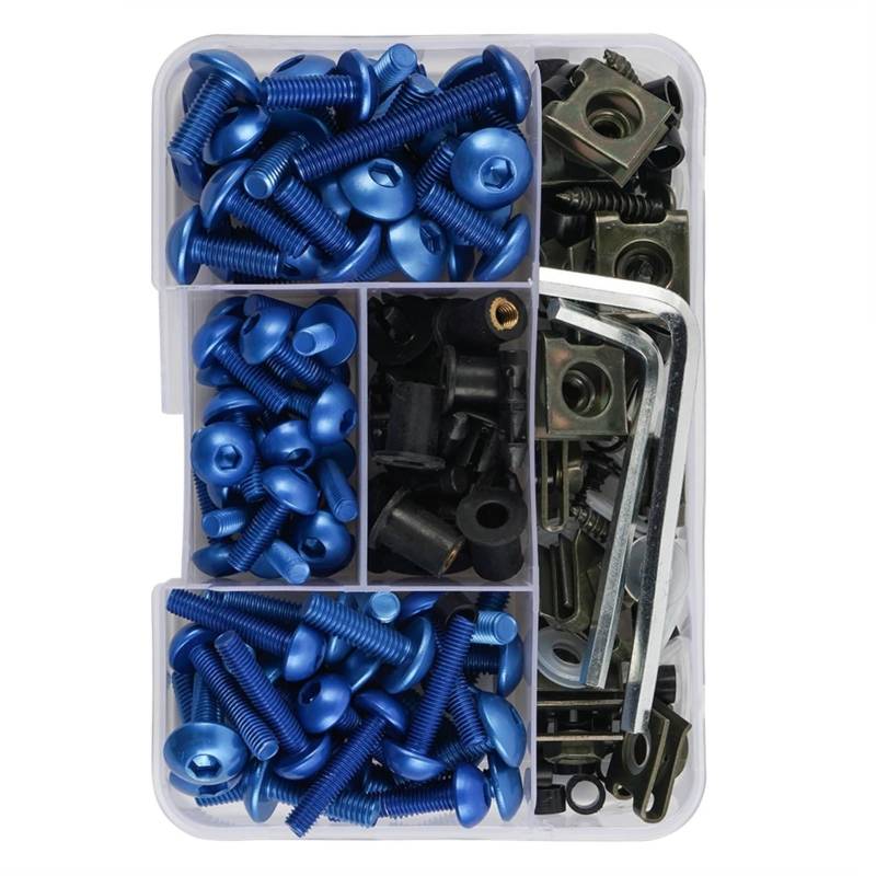 DSWILNV Motorrad Schrauben Kompatibel Mit Aprilia Für Rsv4 Für Factory Aprc Abs 2013–2015. Motorradschrauben Motorhauben, Motorrad-Karosserieschrauben, Verkleidungsschrauben-Set(Blue) von DSWILNV