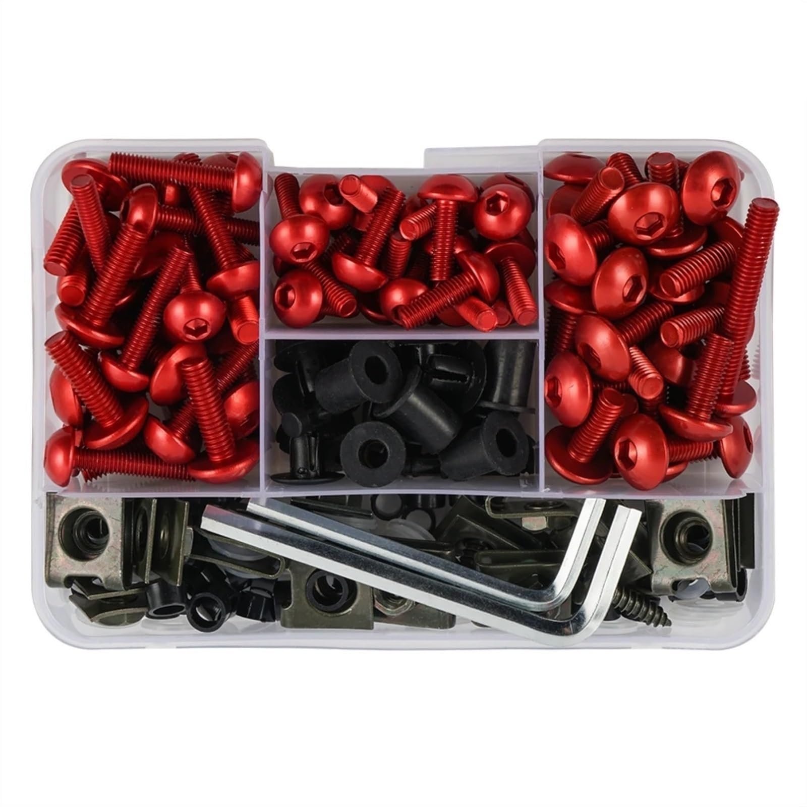 DSWILNV Motorrad Schrauben Kompatibel Mit Aprilia Für Tuono Für V4 1100 Für Factory Für Summit Attack 2019 Motorrad-Batterieklemmenschrauben Karosserieschrauben Verkleidungsschrauben-Kit(Red) von DSWILNV