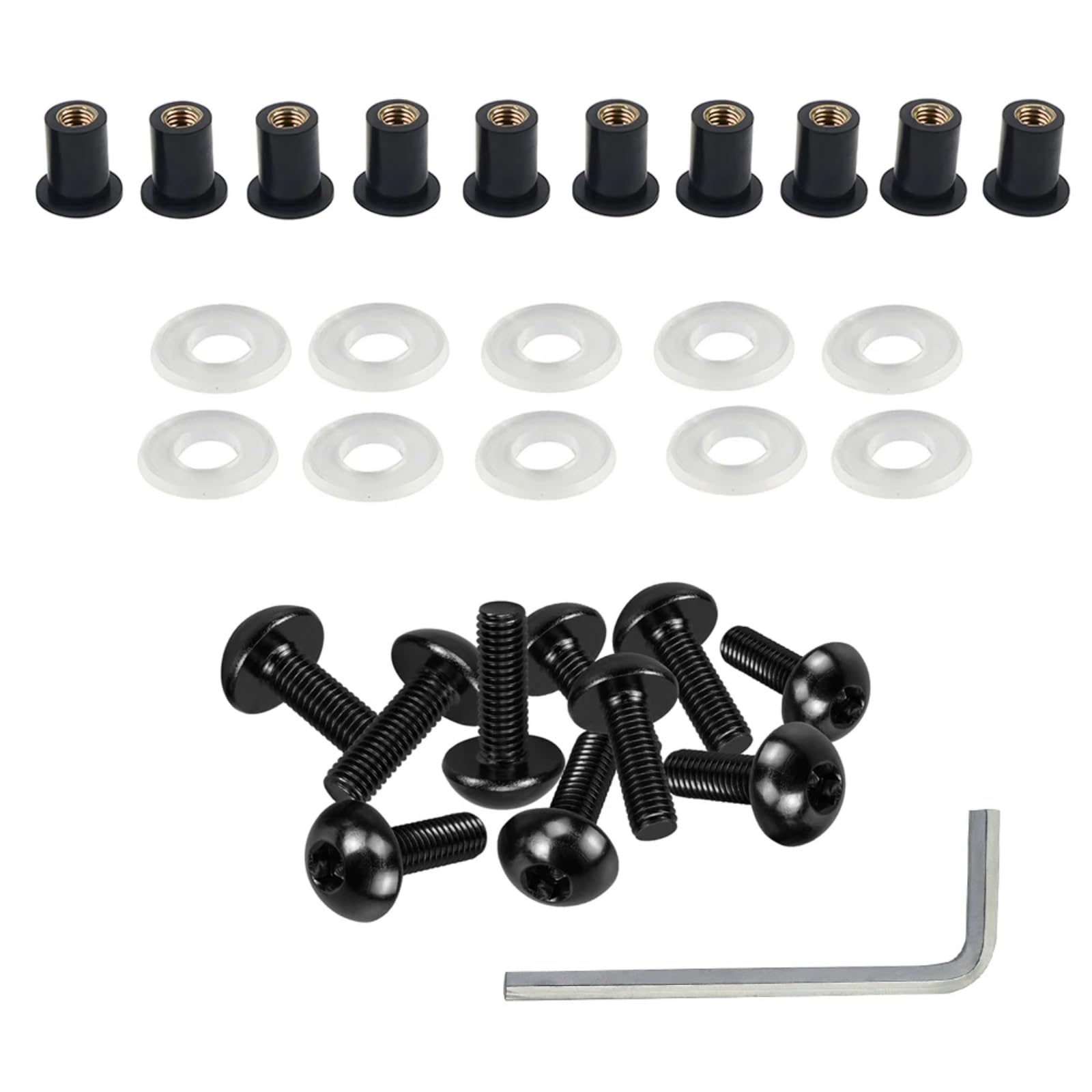 DSWILNV Motorrad Schrauben Kompatibel Mit Aprilia M5 Allgemeine Teile Motorrad-Batterieklemmenschrauben Für Bolzen Motorradverkleidungs-Motorhauben-Montageschrauben 5 Mm(Black) von DSWILNV