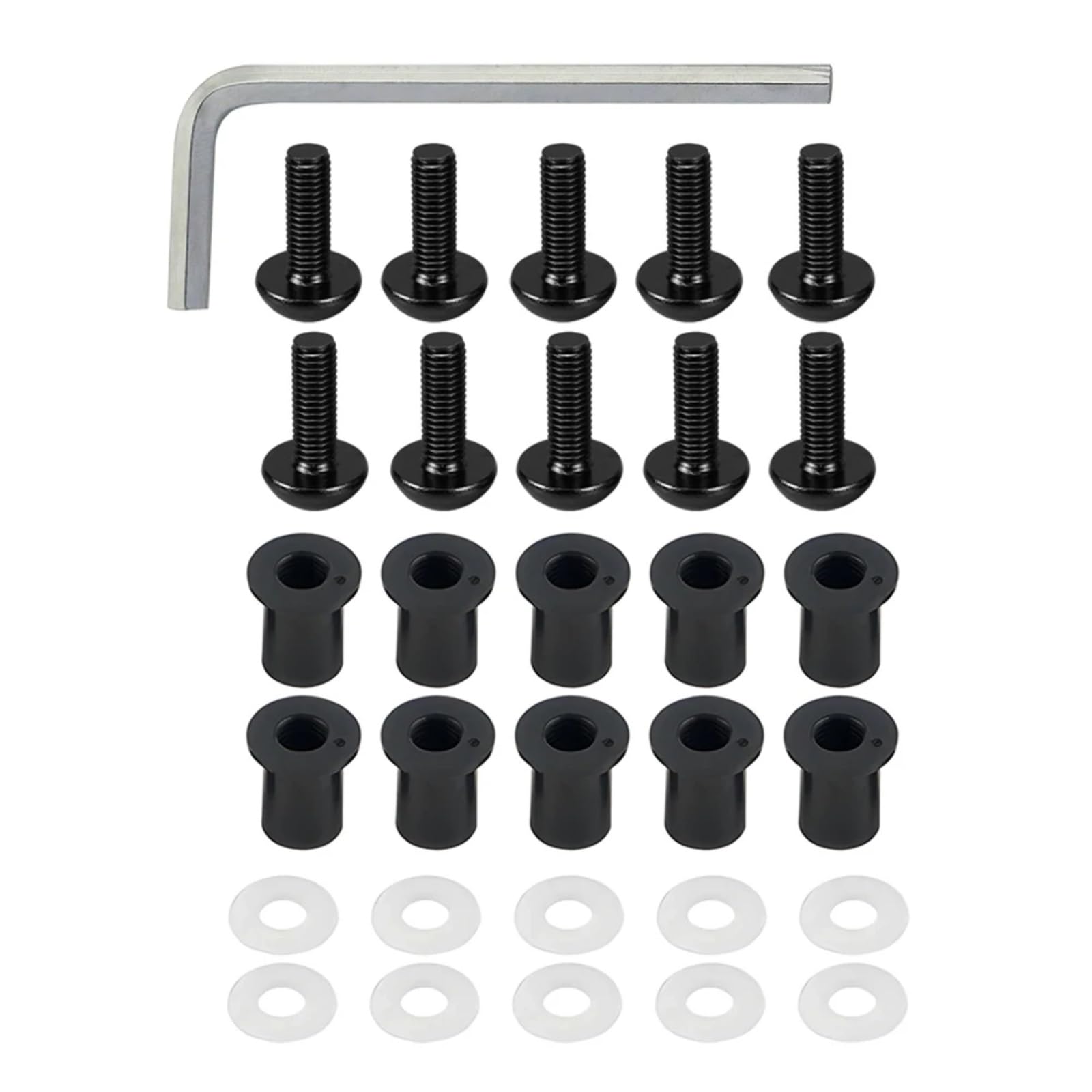 DSWILNV Motorrad Schrauben Kompatibel Mit Daytona M5 General Parts Motorrad-Batterie-Anschlussschrauben, Windschutzscheiben-Schrauben Schrauben Wellnuts Unterlegscheiben Befestigungssatz(Black) von DSWILNV