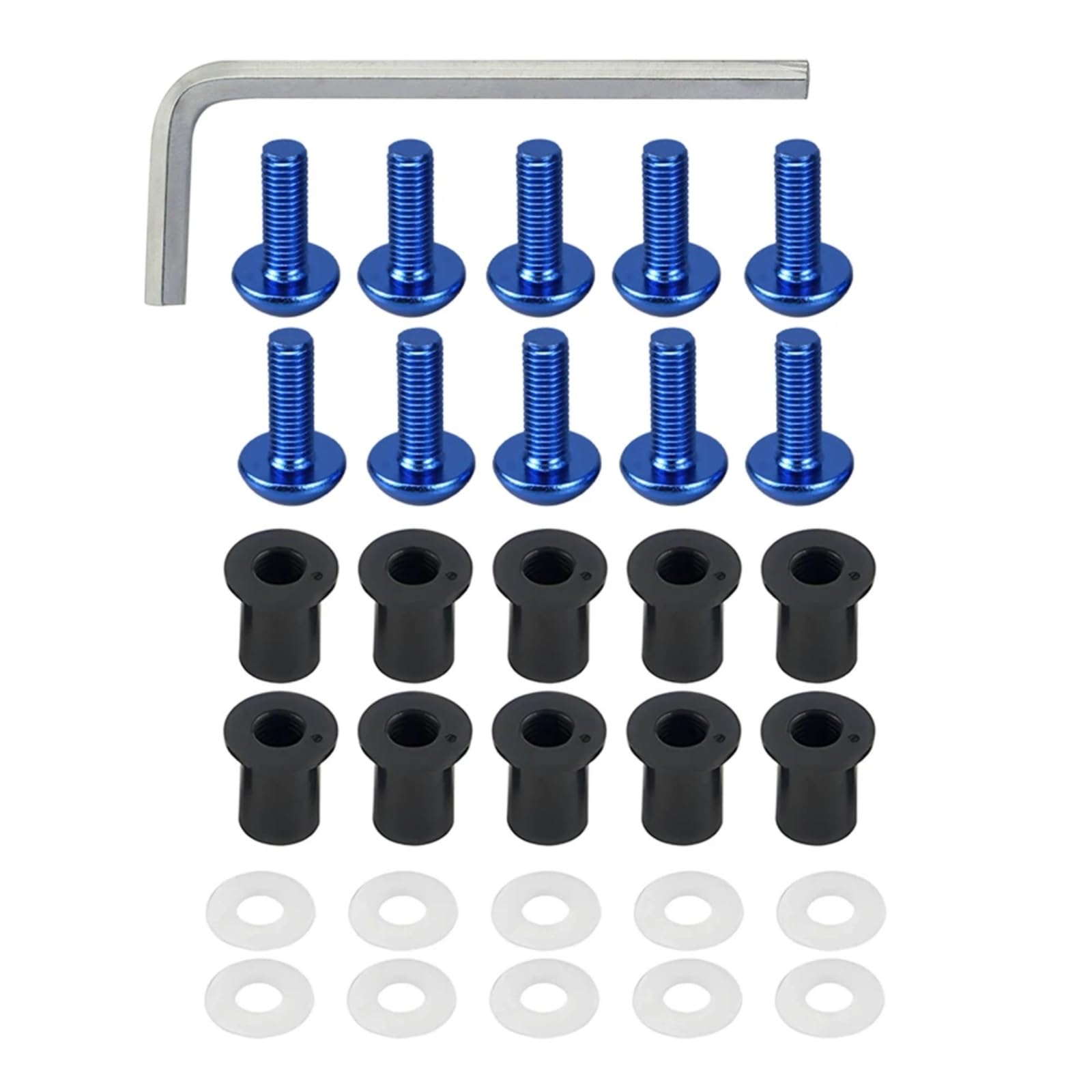 DSWILNV Motorrad Schrauben Kompatibel Mit Daytona M5 General Parts Motorrad-Batterie-Anschlussschrauben, Windschutzscheiben-Schrauben Schrauben Wellnuts Unterlegscheiben Befestigungssatz(Blue) von DSWILNV