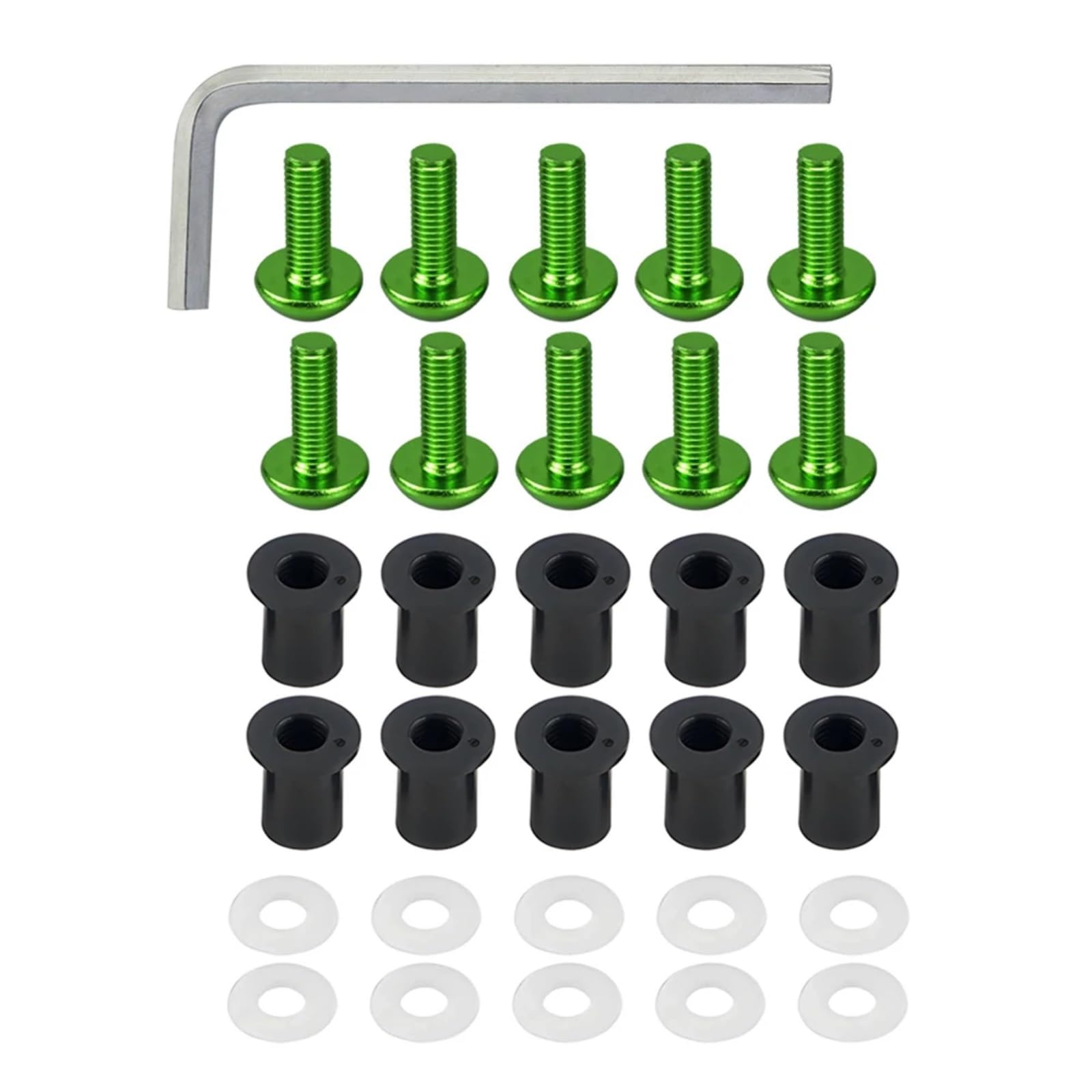 DSWILNV Motorrad Schrauben Kompatibel Mit Daytona M5 General Parts Motorrad-Batterie-Anschlussschrauben, Windschutzscheiben-Schrauben Schrauben Wellnuts Unterlegscheiben Befestigungssatz(Green) von DSWILNV