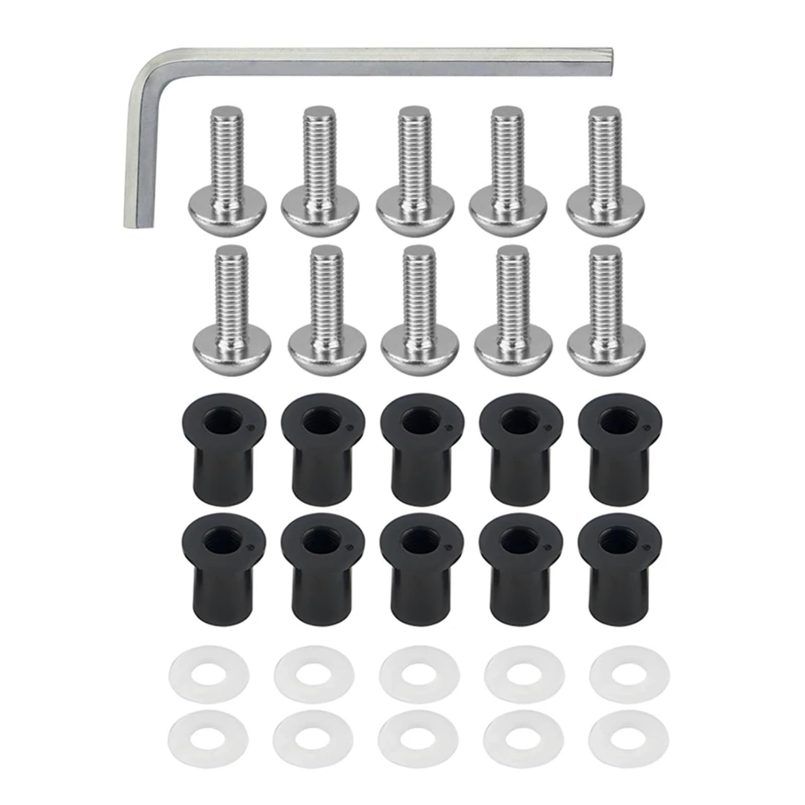 DSWILNV Motorrad Schrauben Kompatibel Mit Daytona M5 General Parts Motorrad-Batterie-Anschlussschrauben, Windschutzscheiben-Schrauben Schrauben Wellnuts Unterlegscheiben Befestigungssatz(Silver) von DSWILNV