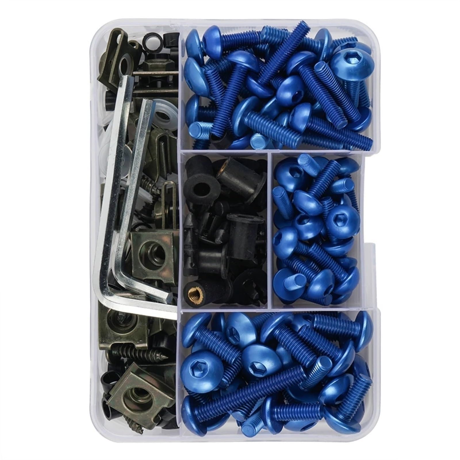 DSWILNV Motorrad Schrauben Kompatibel Mit Ducati M5 M6 Allgemeine Teile Verkleidungsschrauben Schrauben Motorrad Karosserieschrauben Verkleidungsschrauben Kit 190 Stück 6 Mm 5 Mm(Blue) von DSWILNV