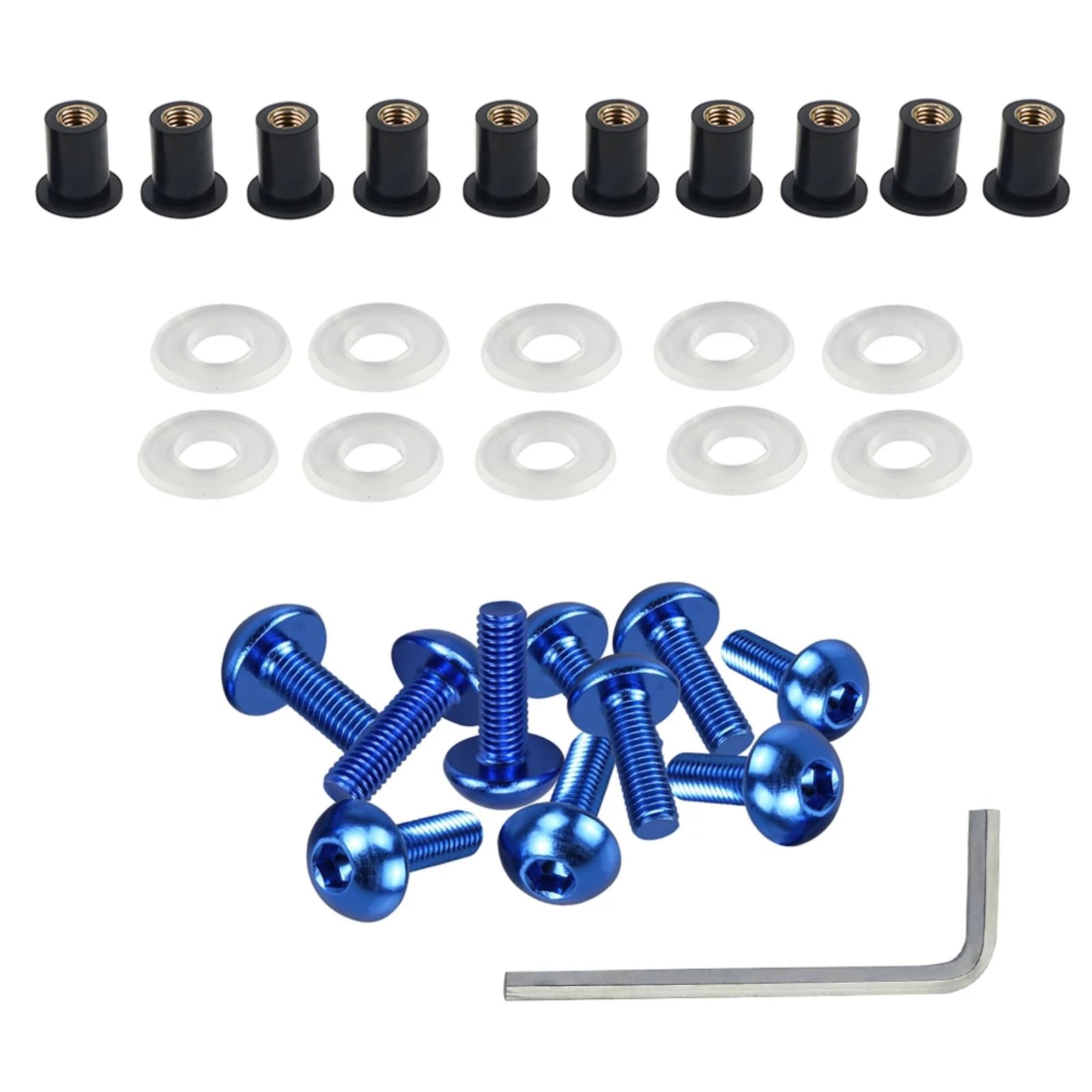 DSWILNV Motorrad Schrauben Kompatibel Mit Suzuki M5 Allgemeine Teile Motorrad-Batterieklemmenschrauben Für Bolzen Motorradverkleidungs-Motorhauben-Montageschrauben 5 Mm(Blue) von DSWILNV