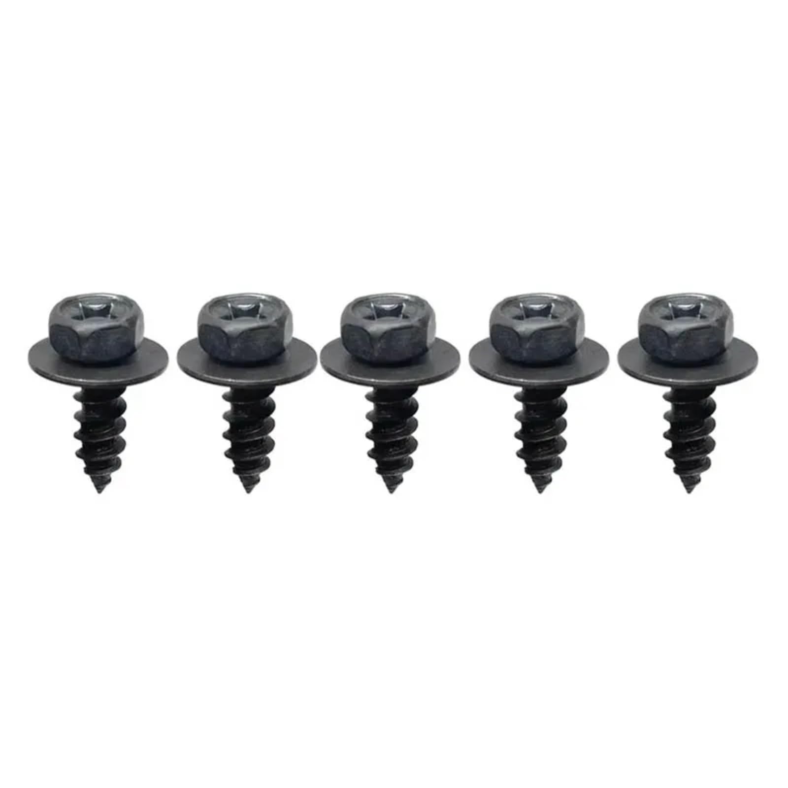 DSWILNV Motorrad Schrauben M6 6 Mm Allgemeine Teile Schwarze Selbstschneidende Schrauben Für Kreuzsechskantschrauben Mit Dichtung Für Auto-Motorrad-Stoßfänger-Kotflügel-Motorschutz(5pcs) von DSWILNV