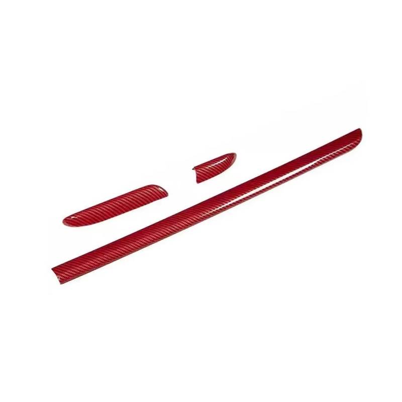 DSWILNV Navigation CD Panel Kompatibel Mit A3 8V 2014 2015 2016 2017 2018 2019 2020 3 Stück Auto-Innenkonsole Armaturenbrett-Formteile Mittelzierstreifen Dekorabdeckung ABS(Red) von DSWILNV